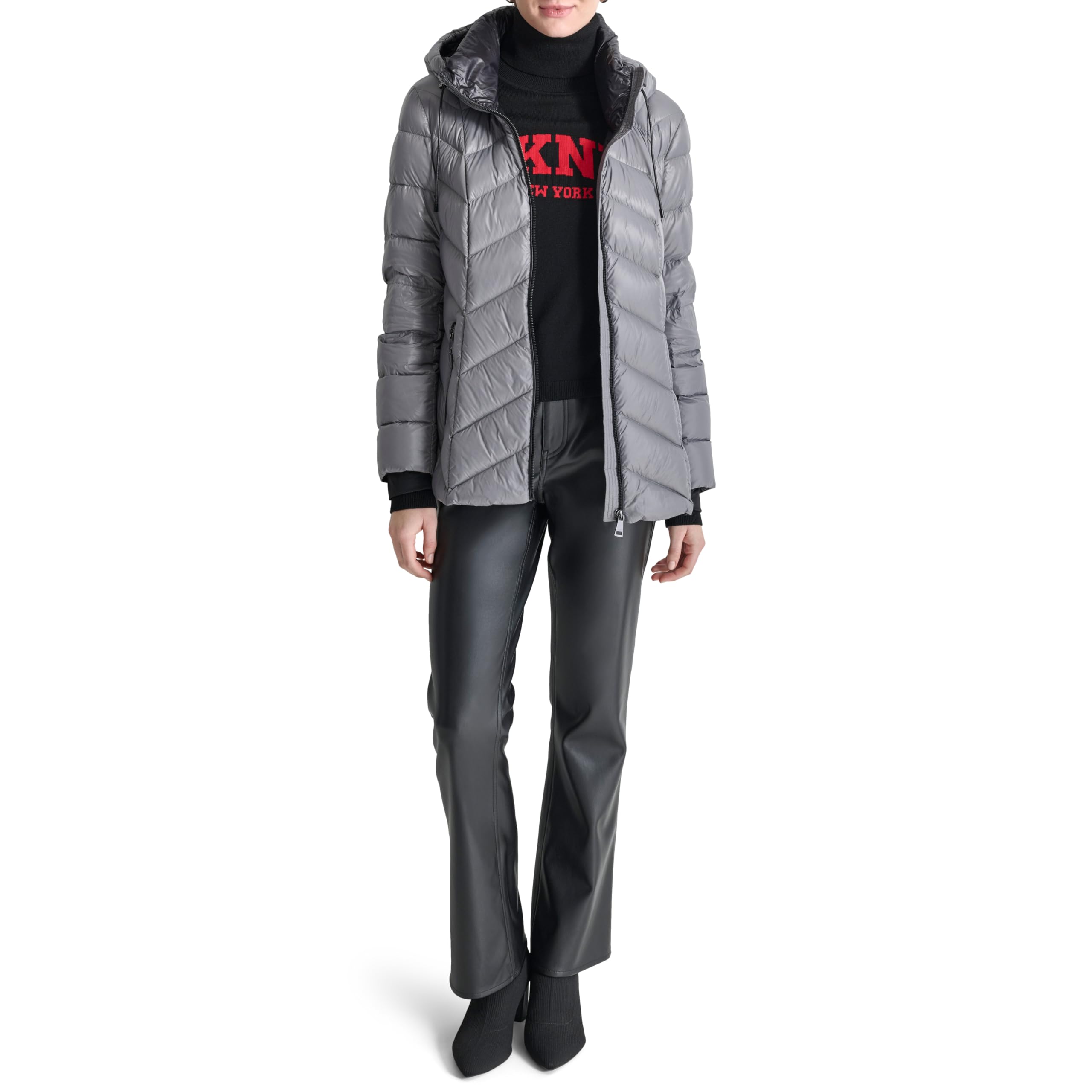 DKNY Women's Hooded Down-Filled Short