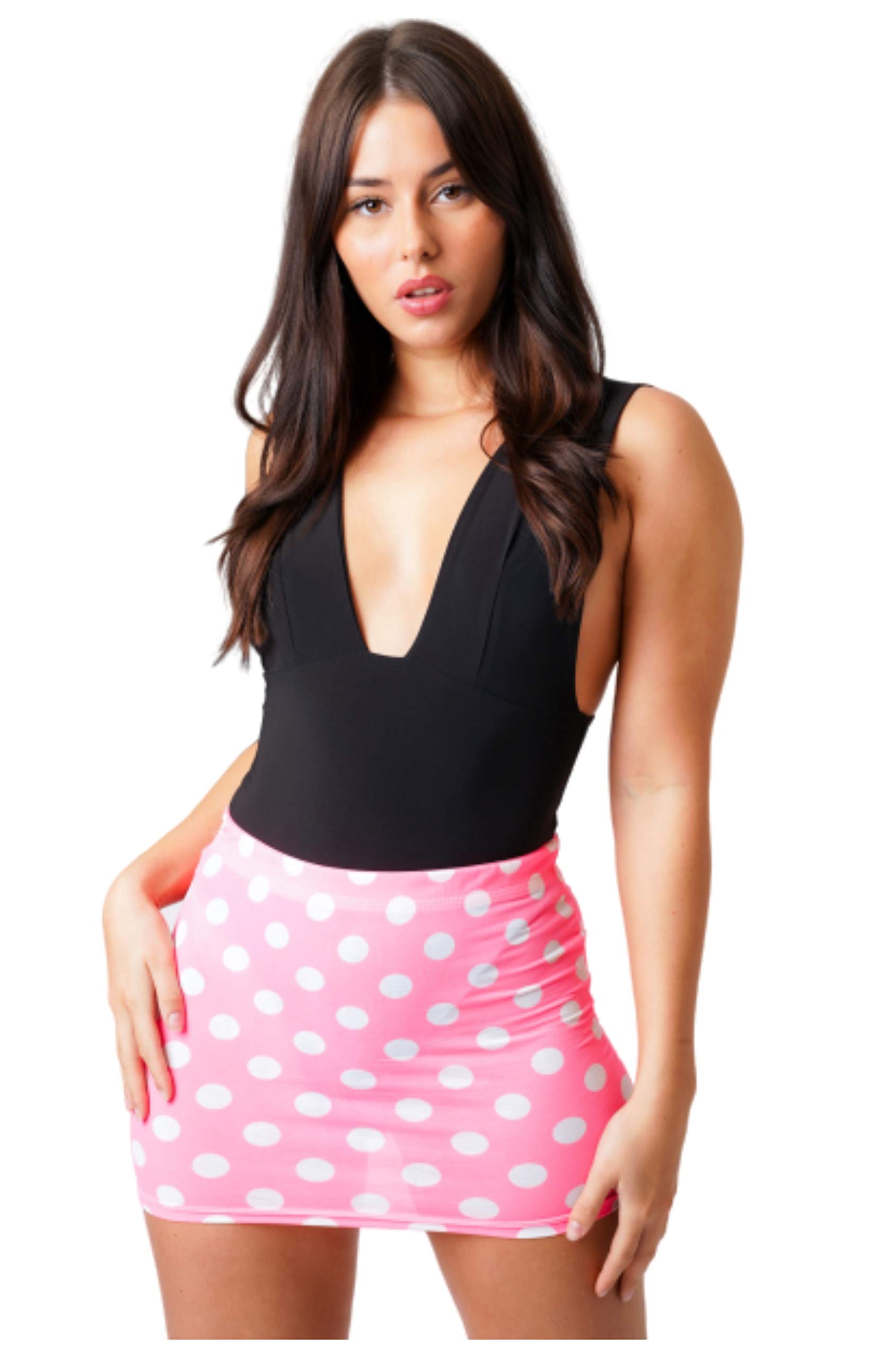 Polka Dot Tight Skirts Womens Bodycon Micro Mini Skirts Size 6-24 Divas