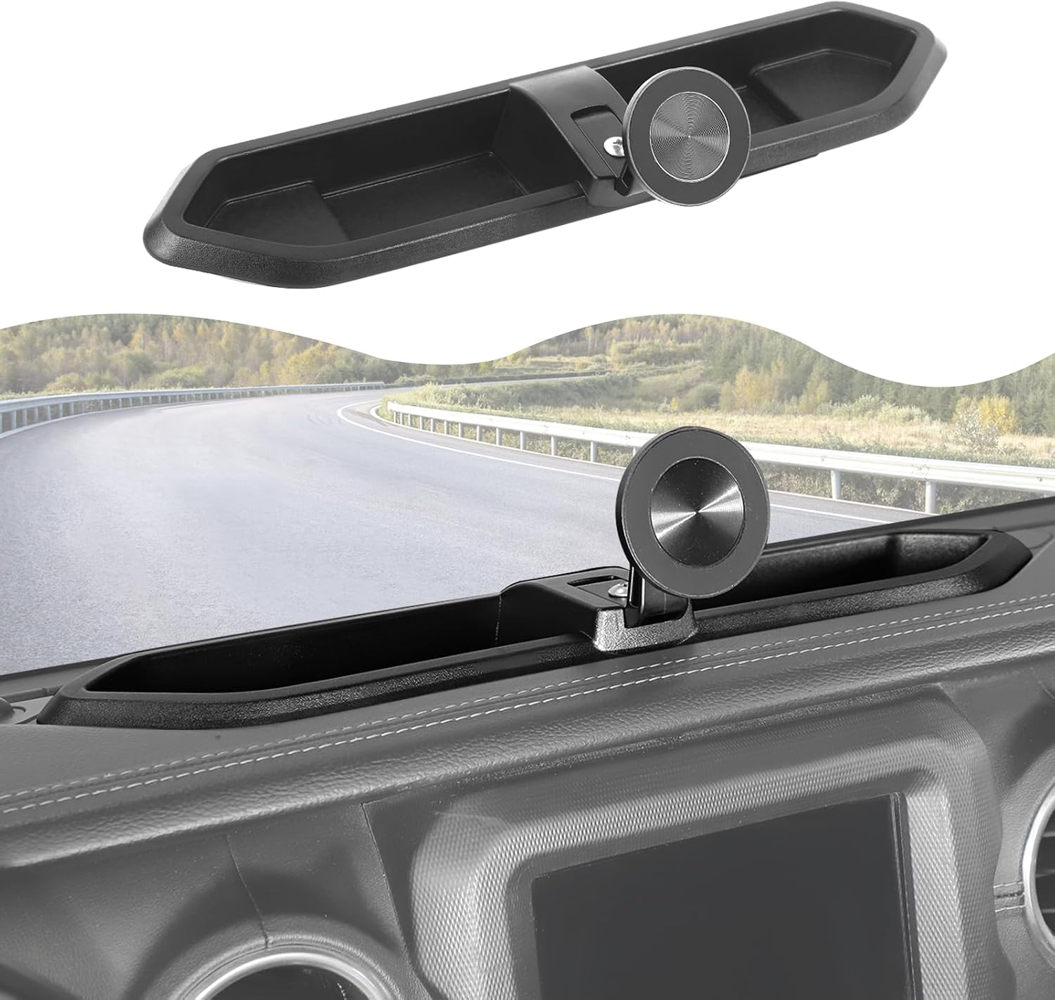 Center Console Dash Storage Tray Interior Storage Organizer Box with Phone Holder Fit for Jeep Wrangler JL/JT 2018-2023 Interior Accessories 3PC