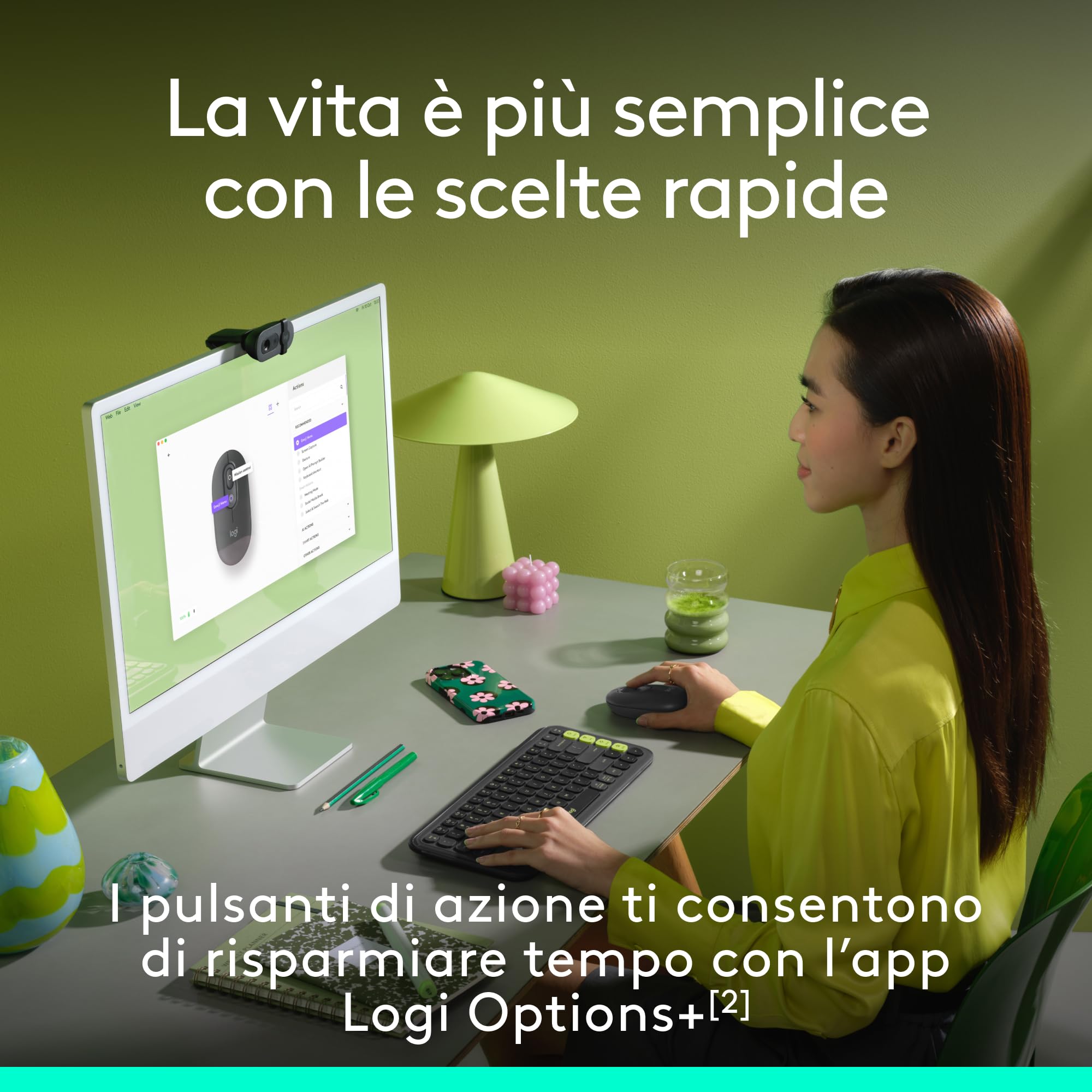 Logitech POP Mouse, mouse wireless Bluetooth compatto e portatile con pulsanti programmabili e clic discreti, Easy-Switch tra un massimo di 3 dispositivi, laptop, tablet, PC - Graphite