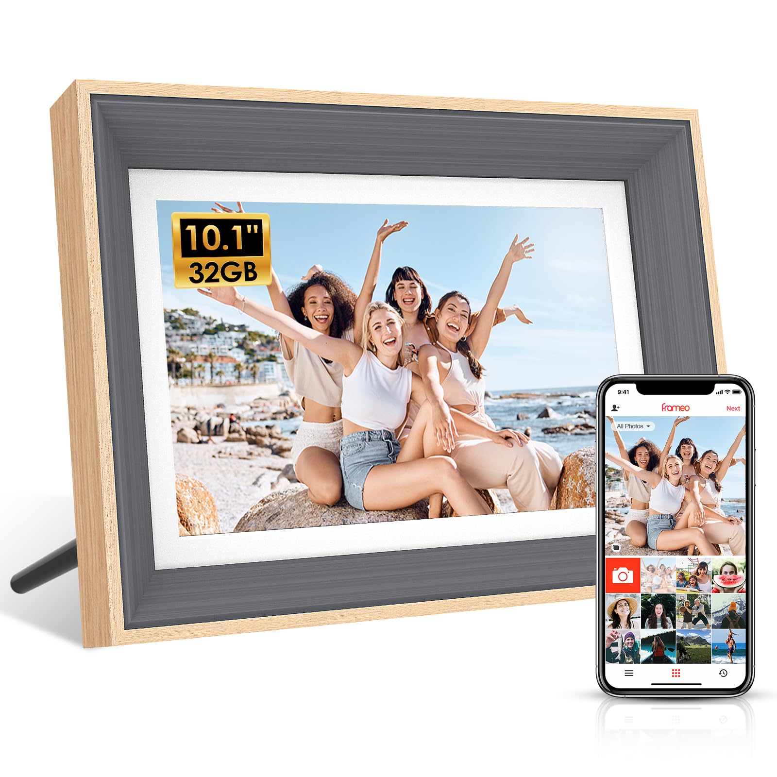 Digital Picture Frame,10.1 inch WiFi Digital Photo Frame,32GB Storage, Touchscreen Photo Frame,Electronic Picture Frame,Auto-Rotate/Share Photos/Videos Anywhere (10.1 Inch Grey -32GB)