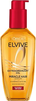 L'Or al Elvive Extraordinary Oil for Colored Hair, 100ml Nourishing Serum with 6 Flower Extracts for Luminous Shine & Smoothness, Conditiong Treatment & Styling Product