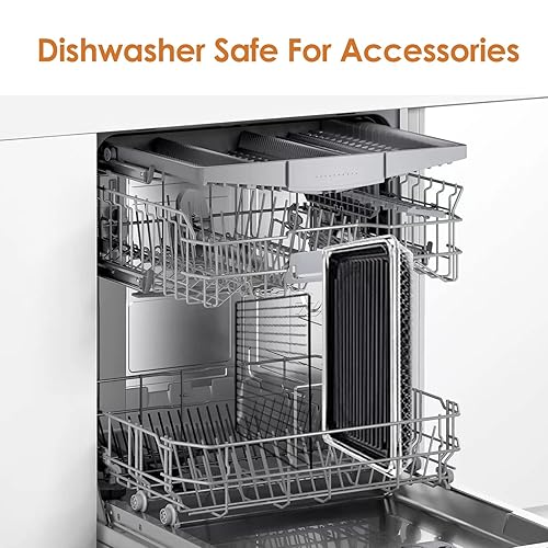 Miniatura 7 de Nuwave Bravo XL Air Fryer Toaster Smart Oven, 12-in-1 Countertop Grill/Griddle Combo, 30-Qt XL Capacity, 50F-500F adjustable in precise 5F Plateado