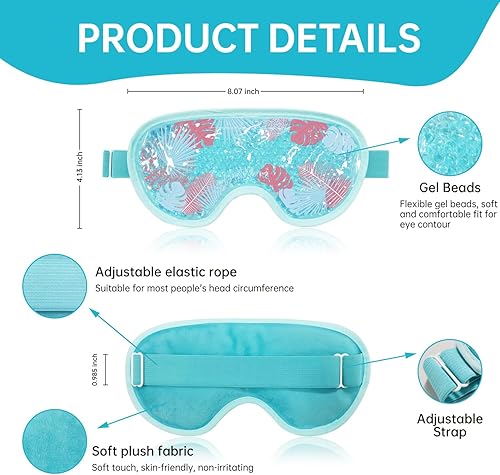 2 PCS Ice Eye Mask Reusable Hot Cold Therapy Gel Bead Eye Mask for Puffiness/Dark Circles/Eye Bags/Dry Eyes/Headaches/Migraines/Stress Relief,Cooling Eye Mask,Ice Pack for Eyes (Purple)(Hot Pink+blue)