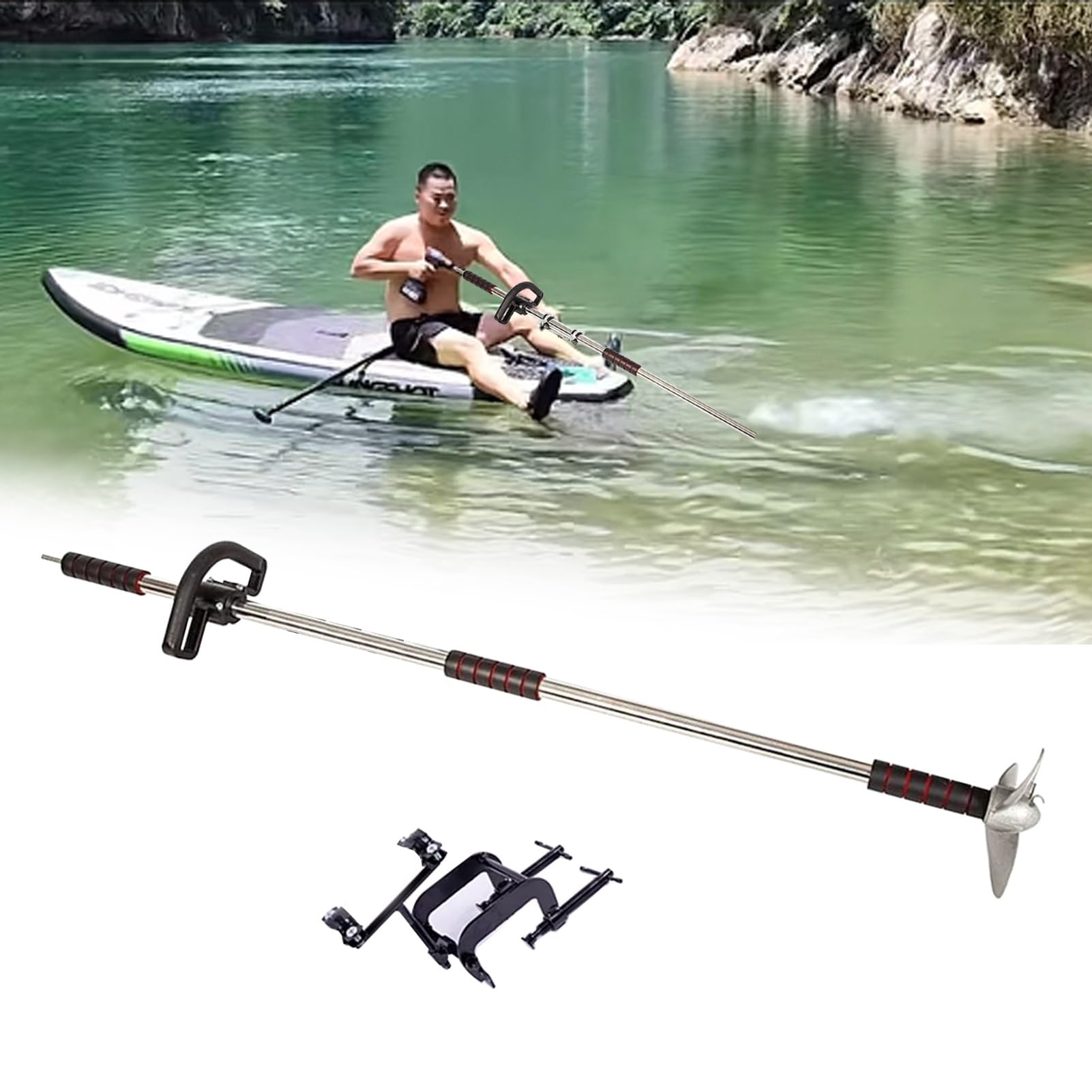 Motor de hélice para taladro de kayak portátil evita el remo forzado en el mar