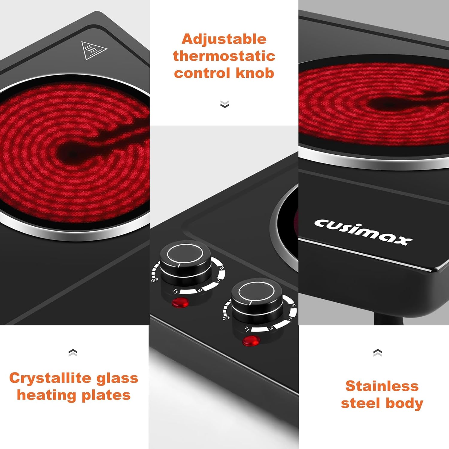 CUSIMAX double hotplate black