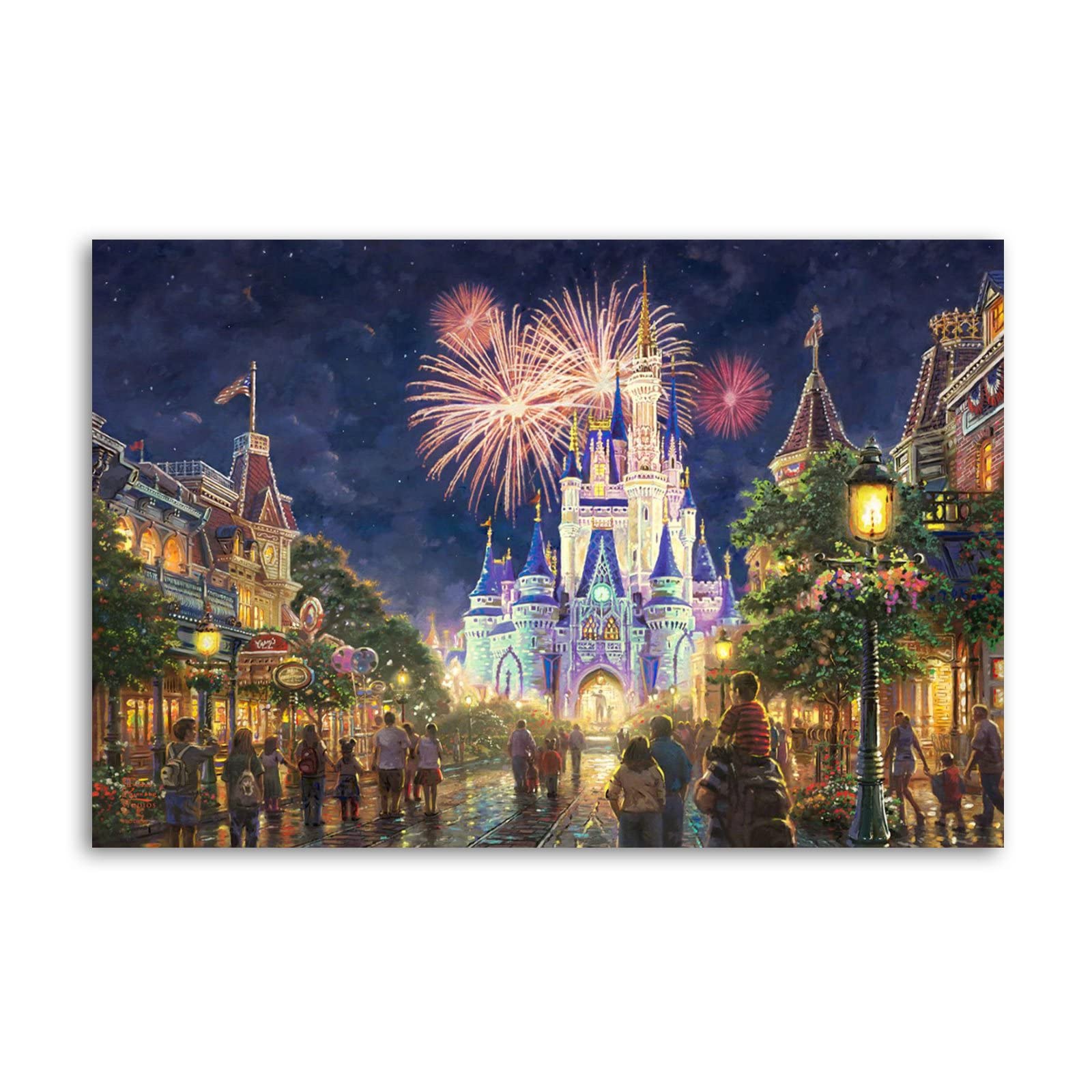 The Nighttime Splendor of Main Street U.S.A. Castle Canvas Art Poster And Wall Art Picture Print Modern Family Bedroom Decor Posters 08x12inch(20x30cm)