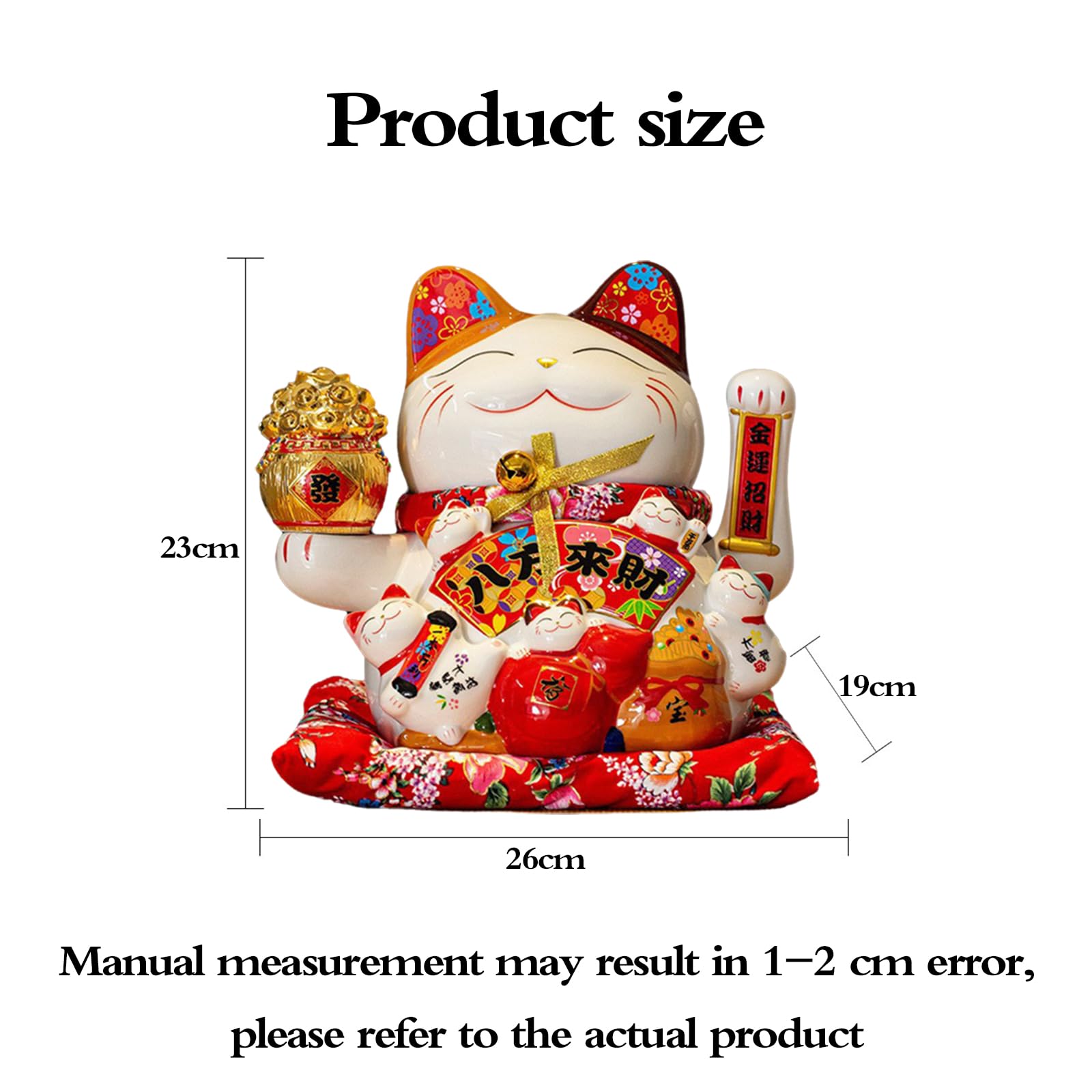 Swinging Lucky Cat Ornament, Feng Shui nowoczesny kot szczęścia, szczęśliwe koty machające, żywe i zabawne, nadaje się do dekoracji sypialni, salonów, gabinetów, biur