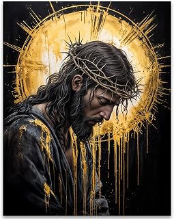 Crown of Mercy 11x14 Unframed Poster Jesus Christ Thorns Portrait Christian Wall Art Religious Painting Catholic Inspirational Faith Artwork for Church Chapel Living Room Spiritual Retreat Décor