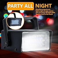 Vista 7 de ENUOLI Mini LED luz estroboscópica color blanco con 24 LED súper brillantes control de velocidad variable para efecto de luz de escenario
