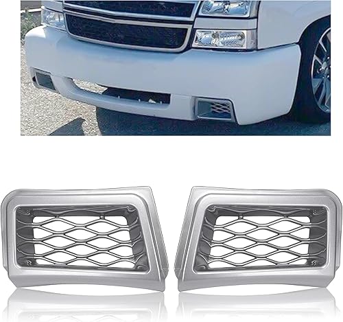 Vista 19 de ECOTRIC Juego de conductos de aire de pinza de parachoques compatible con Chevrolet Silverado 2003-2007, 1500 pares de fibra de carbono