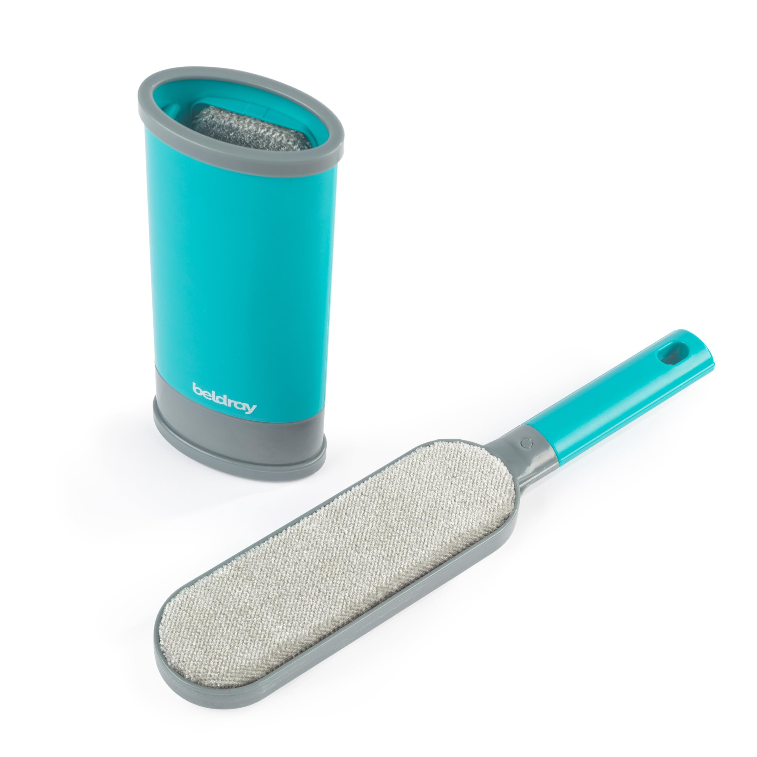 Beldray Pet Plus Lint Remover Brush - Micro Bristles Lift & Trap Pet Hair, Portable Lint Roller With Self Cleaning Case, Double-Sided Dust Remover, Reusable, For Clothes & Furniture, Compact