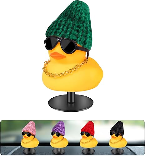 Miniatura 9 de Patos de goma con soporte de enchufe de pato, patos de automóvil para tablero de instrumentos, pato para decoración de Jeep y automóvil, divertido