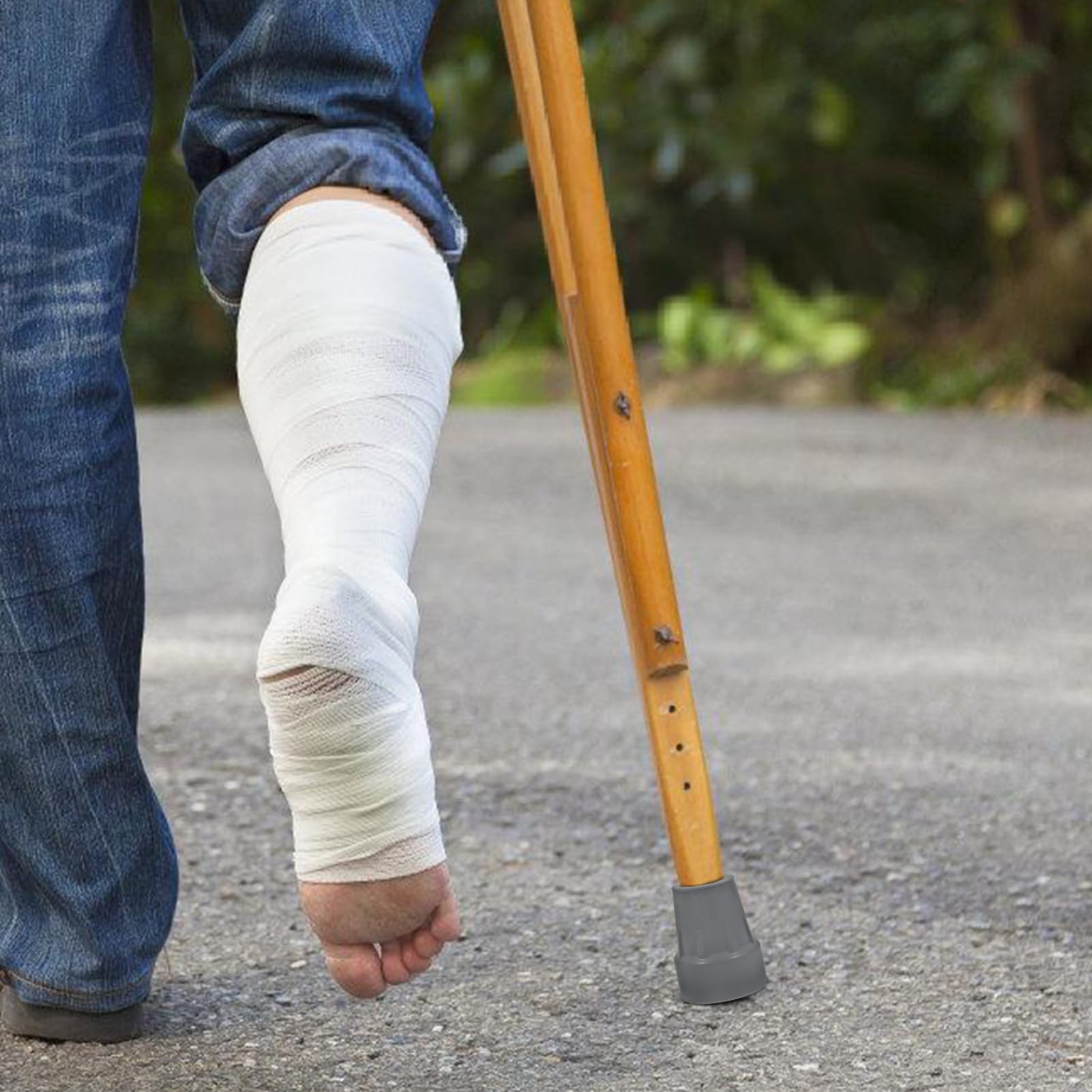 Alfombrilla Antideslizante Para Muletas Reemplazo Accesorios Para Caminar Agarre Tapas De Pies De Muleta Consejos Para Andadores Adulto Apoyo Caucho Gris 6 Piezas X 4