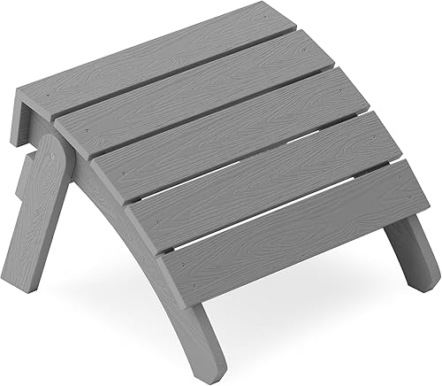YEFU Adirondack - Otomana para patio, reposapiés Adirondack, reposapiés plegable, resistente a la intemperie para silla Adirondack, ampliamente