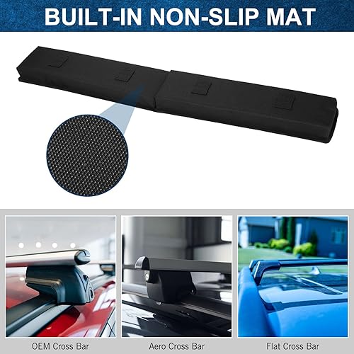 Miniatura 5 de Portaequipajes universales suaves para kayak, tabla de surf, windsurf, para snowboard, canoa con 2 correas de amarre de 15 pies, 2 cuerdas de amarre