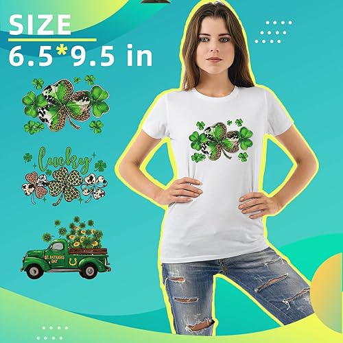 Miniatura 4 de 9 calcomanías de transferencia para planchar del día de San Patricio, papel de transferencia para planchar, calcomanías verdes para planchar para