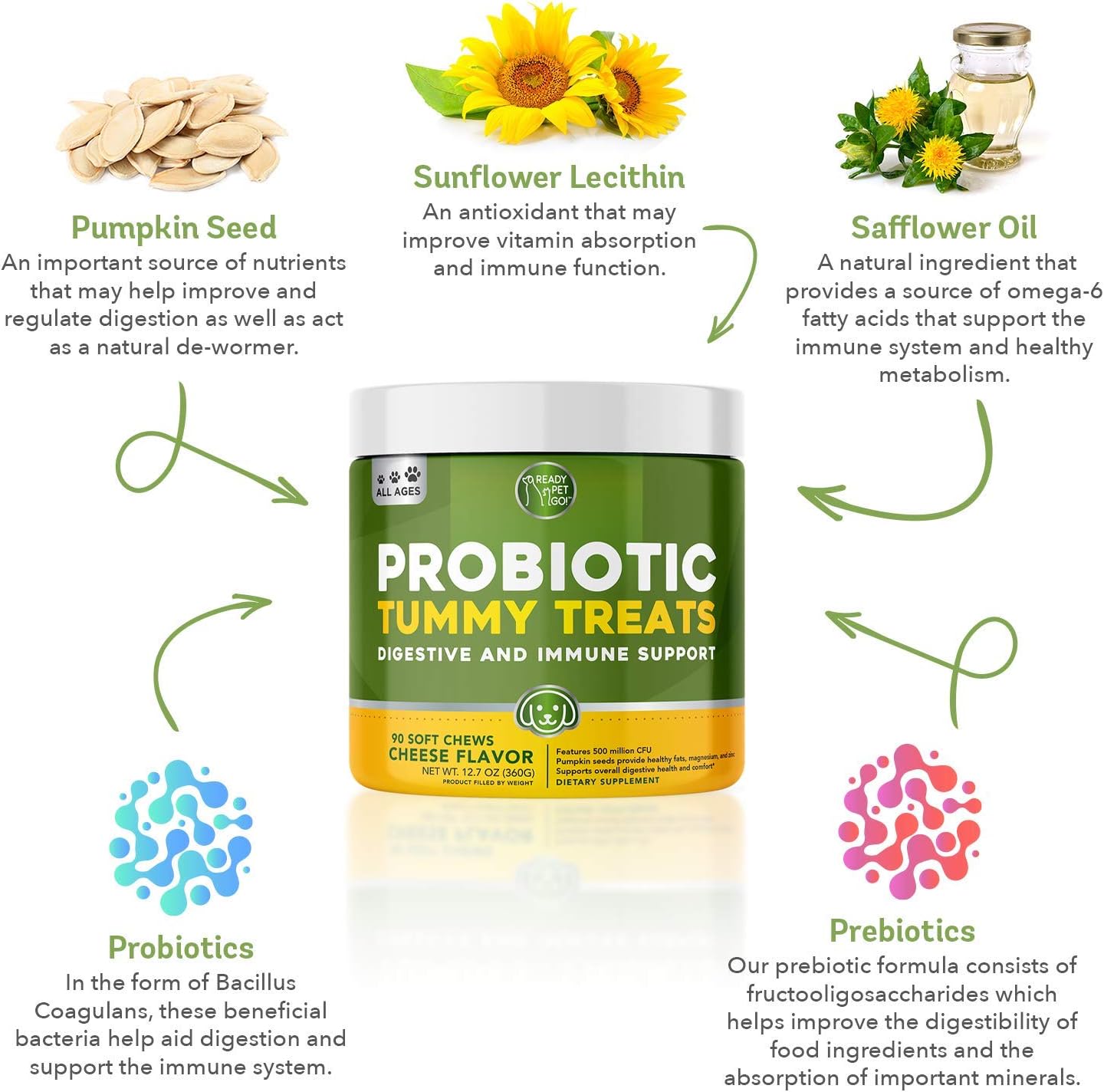 Probiotics for Dogs Enhanced with Digestive Enzymes + Prebiotics & Pumpkin | Dog Probiotics to Improve Digestion | Relieves Dog Diarrhea, Gas, Constipation, Upset Stomach | Allergy + Immune Support : Pet Supplies
