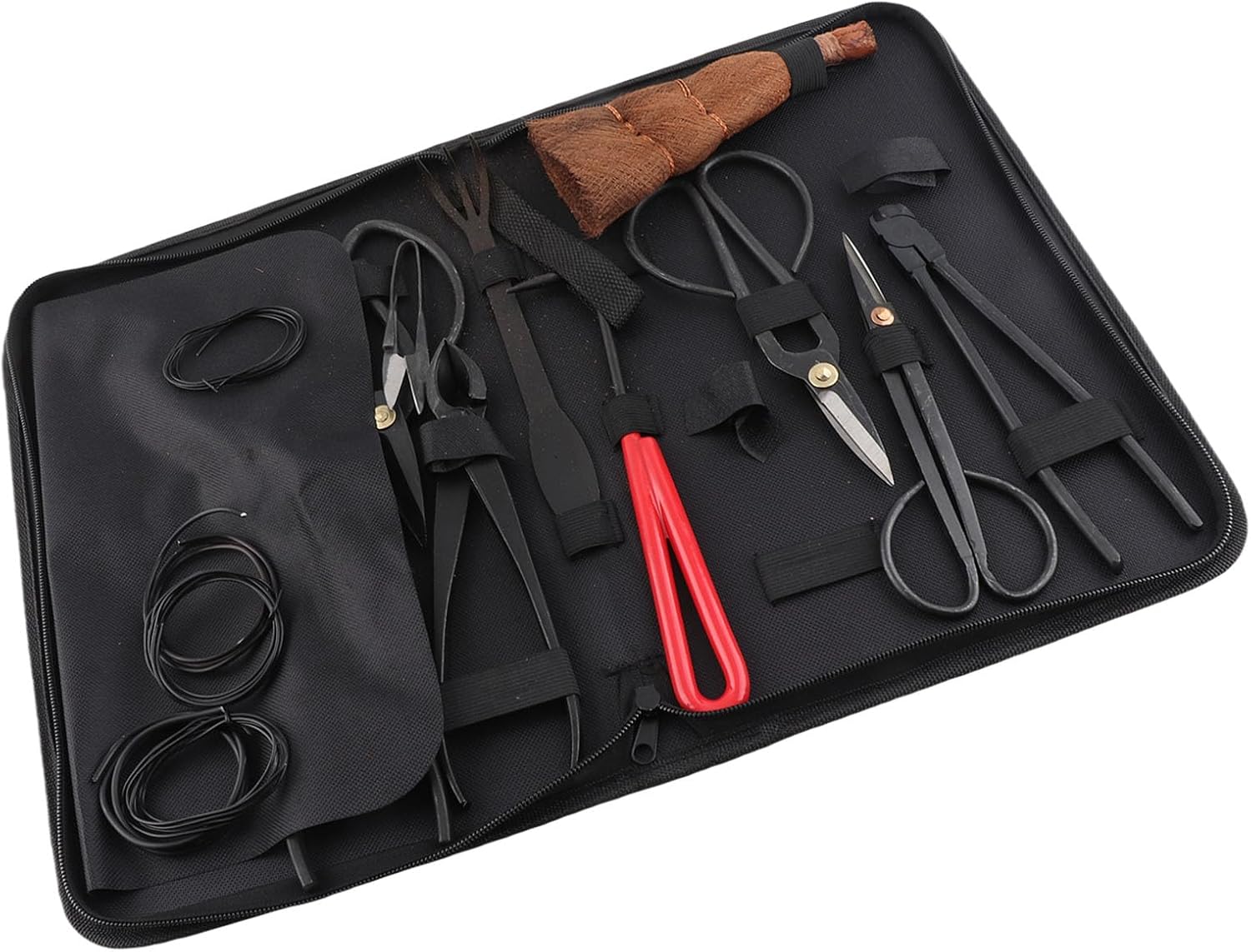 Bonsai Tools Set, 12-Piece Carbon Steel with Nylon Bag