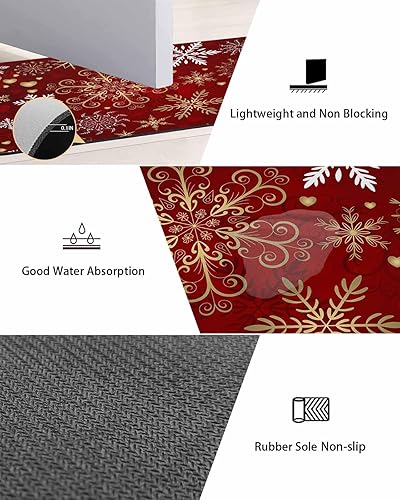 Miniatura 4 de Tapete de baño de Feliz Navidad, tapete antideslizante de secado rápido y absorbente, tierra de diatomeas, fregadero, dormitorio, cocina, lavable,