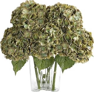 3 Stück Künstliche Hydrangea Olivengrün für Hochzeitsfeier Party Heimdekor
