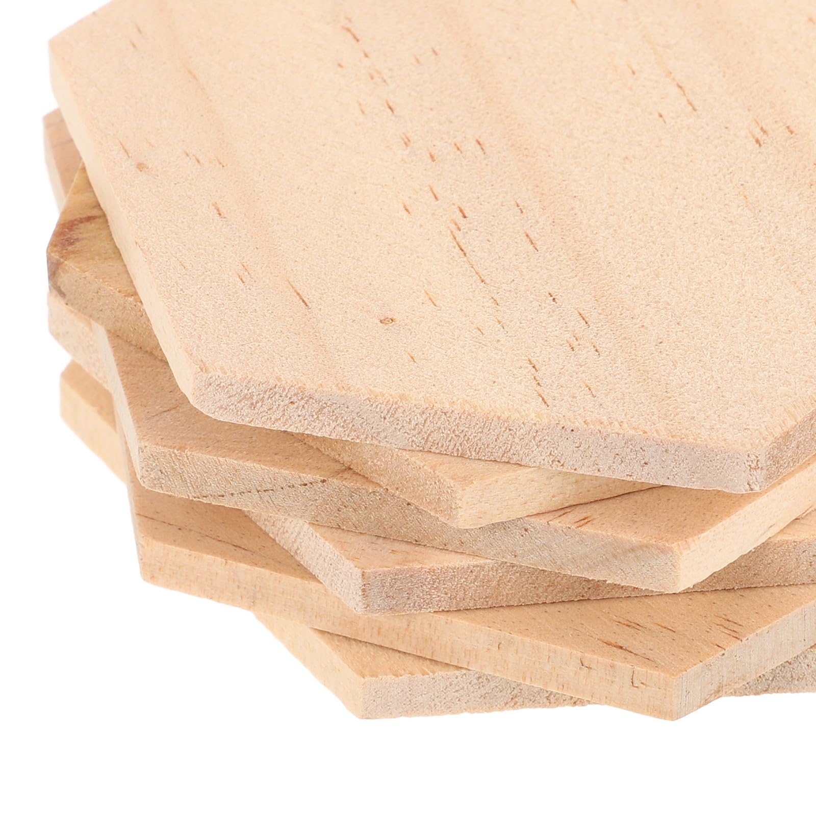 TEHAUX 25 Pezzi Fette Esagonali in Legno Beige Pronte da Decorare Facili da Dipingere per Ornamenti Natalizi e Decorazioni la Casa