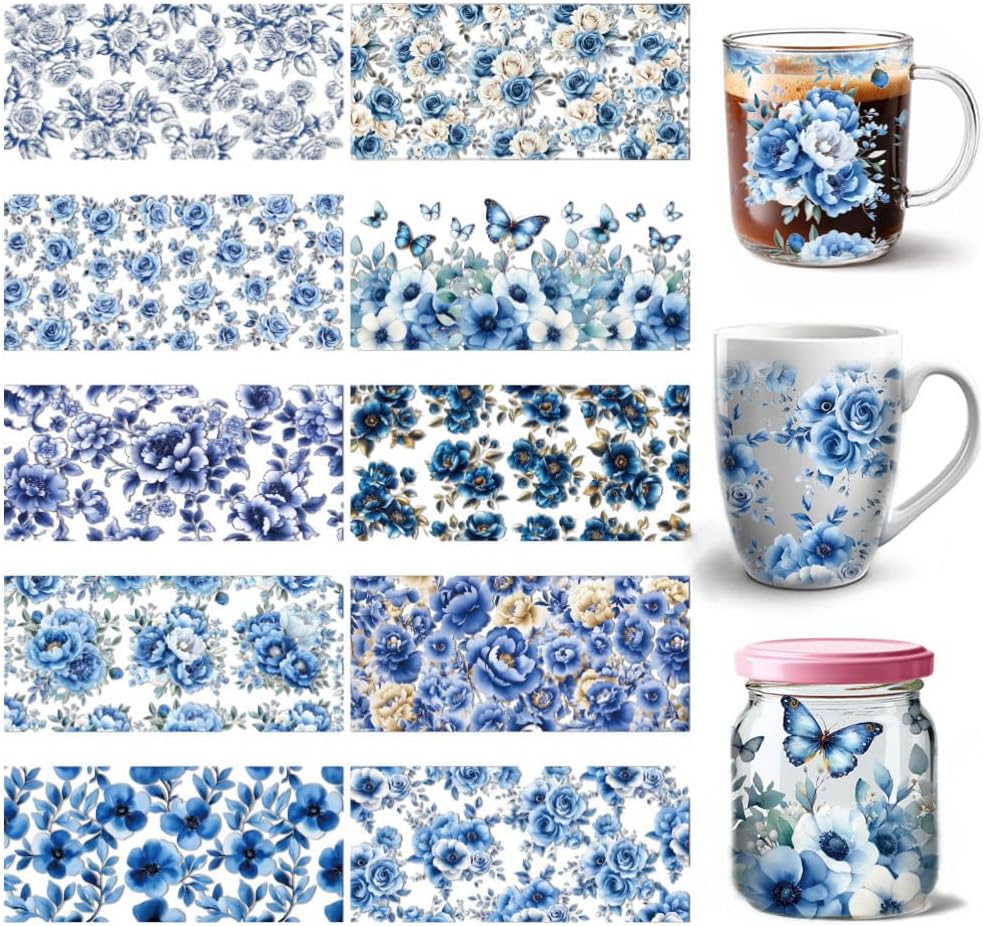 10 Sheets UV DTF Cup Wraps, Dream Catchers Rub on Transfers Waterproof PVC UV DTF Transfer Stickers for 16 OZ Glass Bottles Cups Laptop Mobile Phone Case