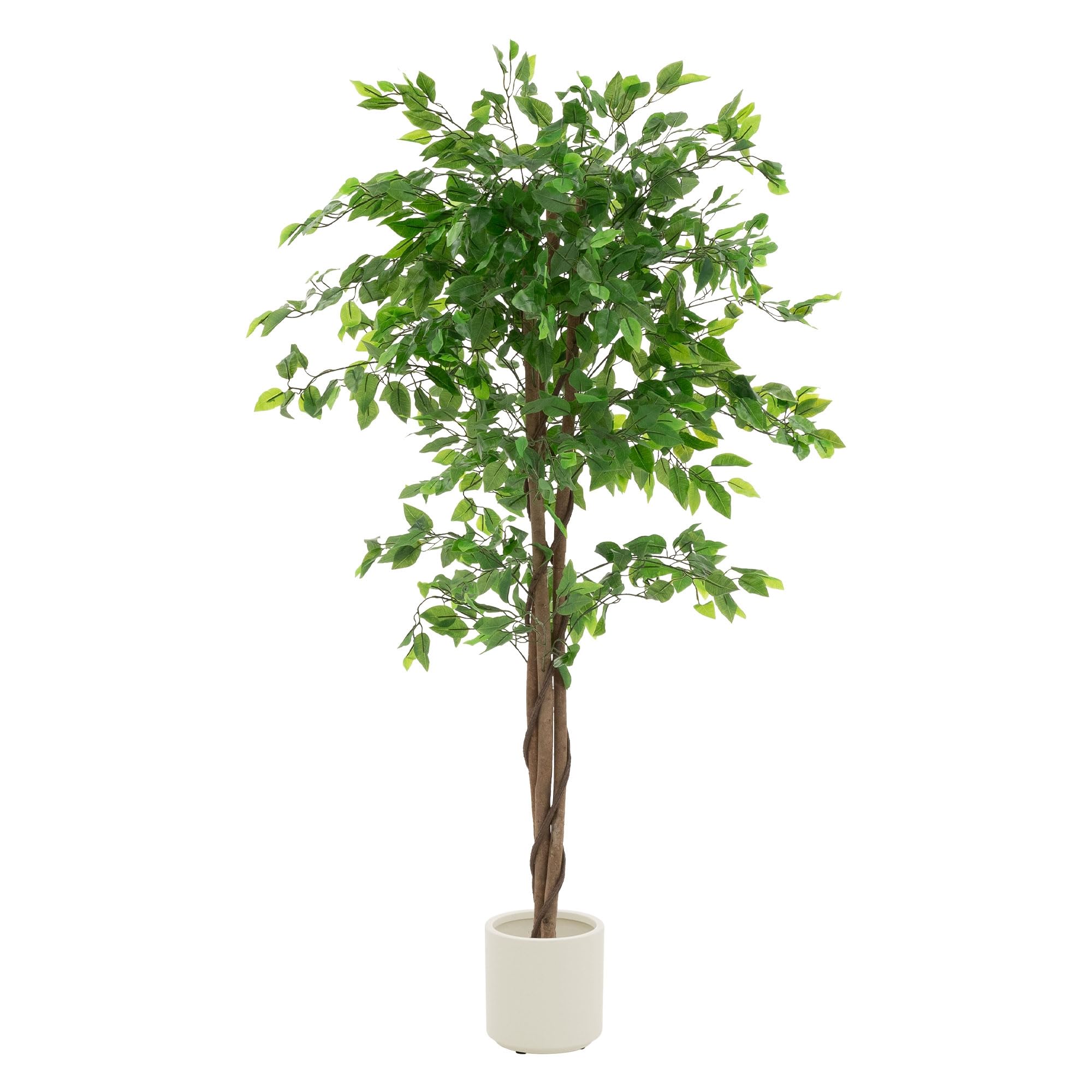 Albero artificiale a foglia di violino - 1,8 m Ficus Lyrata artificiale albero di fico artificiale in seta con piante da pavimento in vaso per la