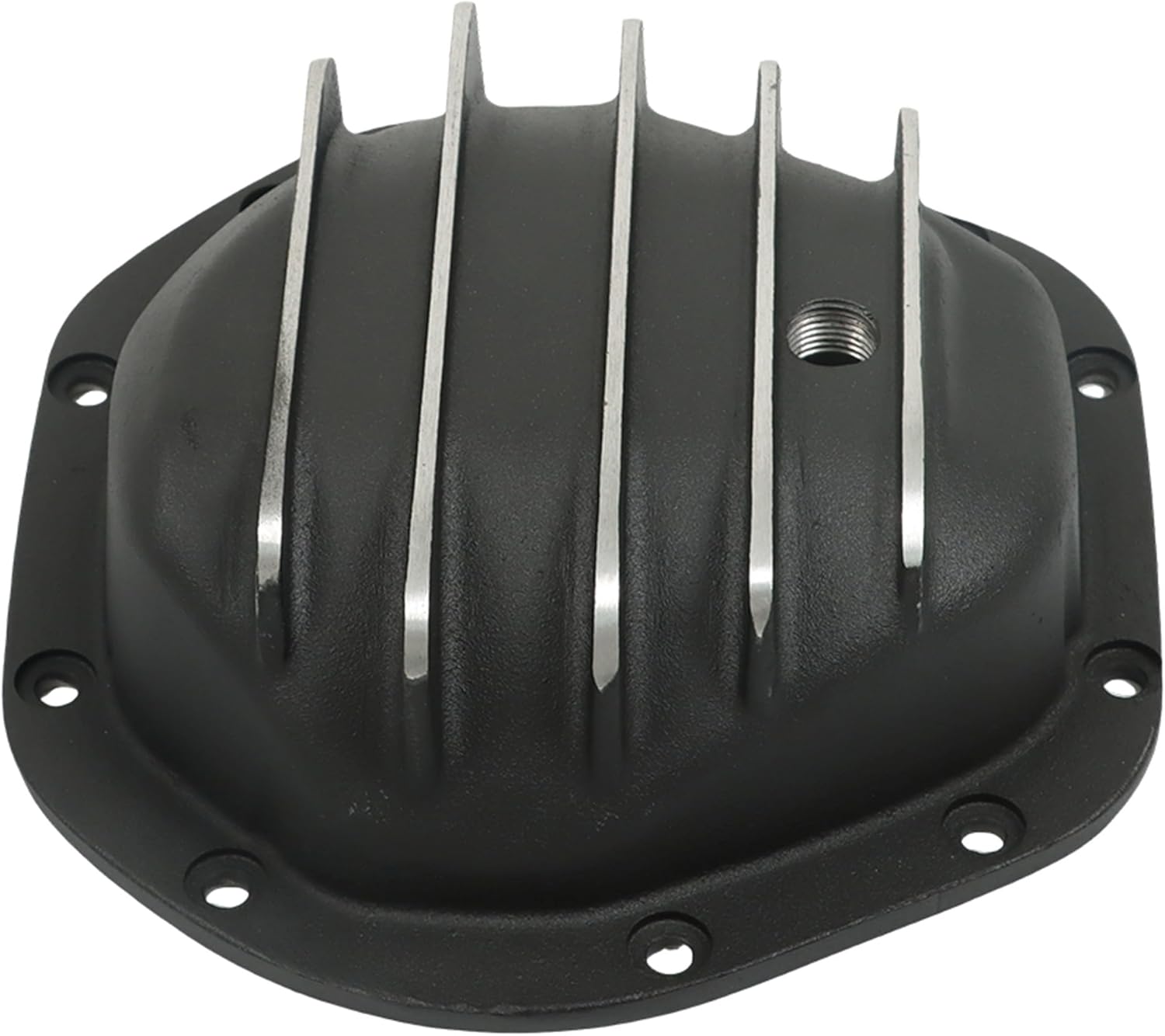 Rear Black Aluminum Differential Cover with Gasket and Drain Plug Replacement for 44 10-Bolt SPC4909BKKIT