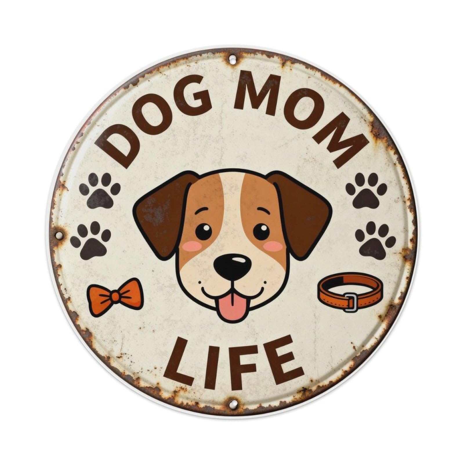 DOG MOM LIFE Metal Tin Sign Plaque