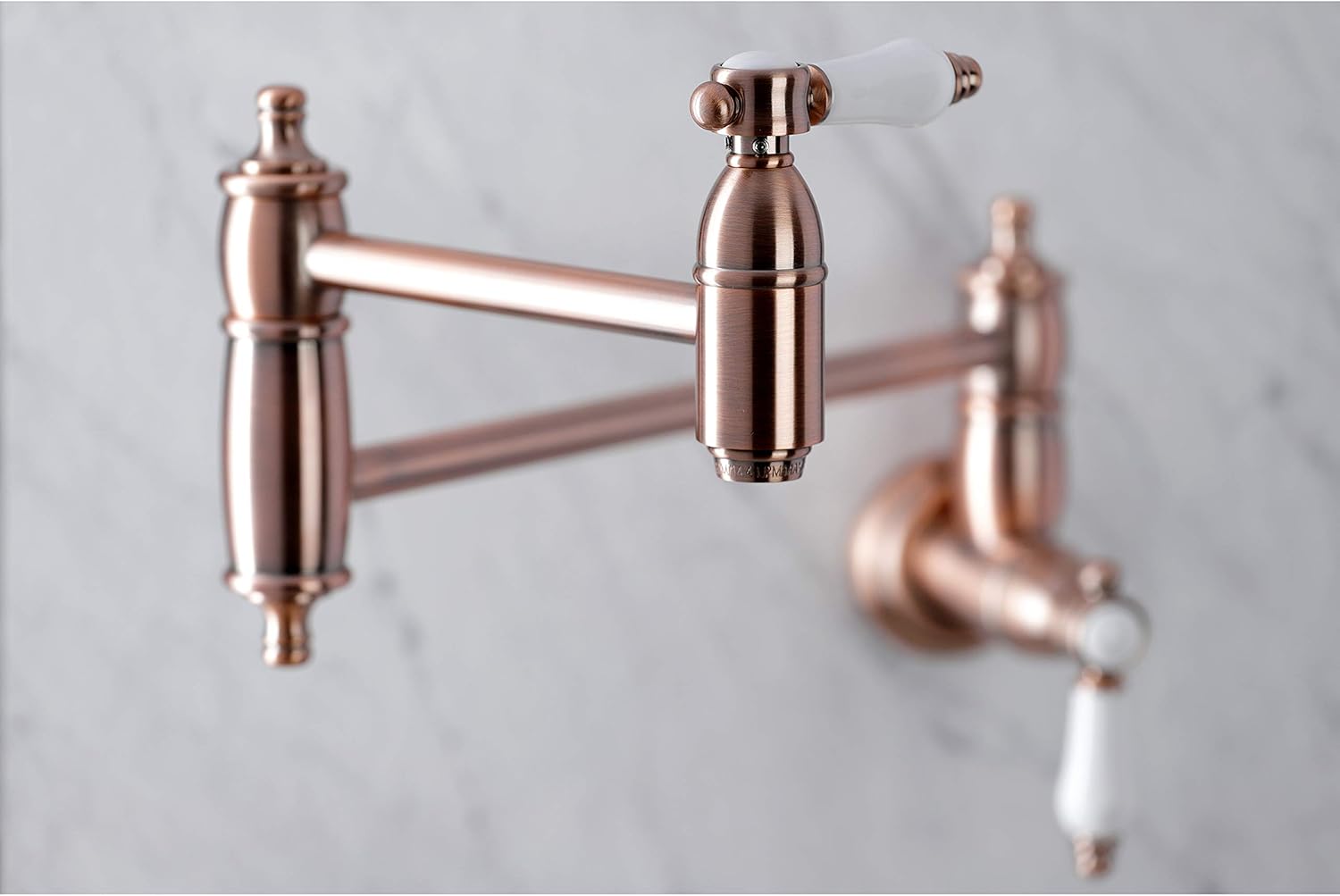 Kingston Brass KS310BPLAC Bel Air Wall Mount Pot Filler Kitchen Faucet, Antique Copper