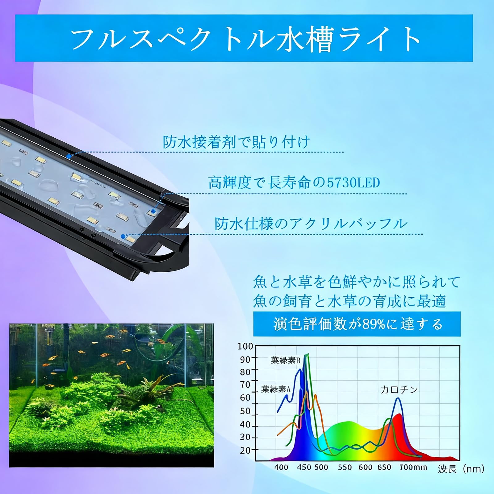Amazon | hygger 水槽 ライト 30cm~45cm水槽対応 LED 30CM 40CM 45CM 3