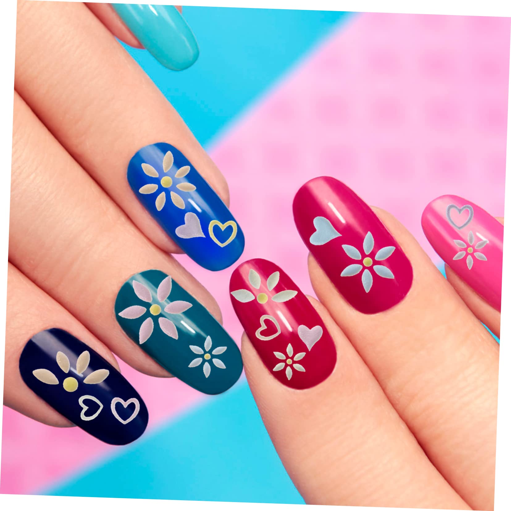 FRCOLOR 3 Set Di Adesivi Per Unghie in Rilievo Alla Moda Decalcomanie Per Nail Art Floreali A Forma Di Margherita Per Forniture Per Manicure A Casa 5 Fogli*3