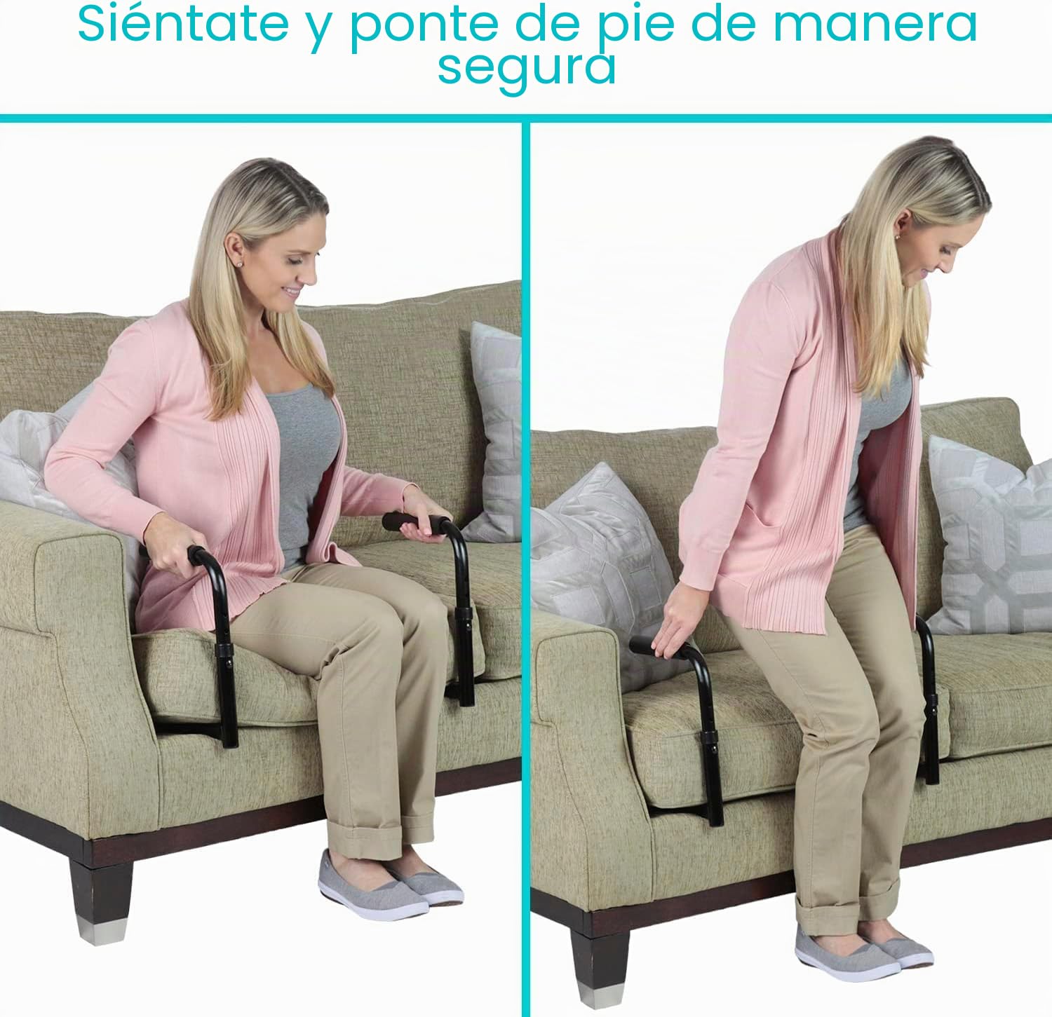 Ayuda para Ponerse de Pie - Barra de Ayuda de Movilidad para Sofá, Silla - Mango de Asistencia para Pacientes, Ancianos, Personas Mayores y Discapacitados - Barra de Seguridad para Sentarse, Sofá