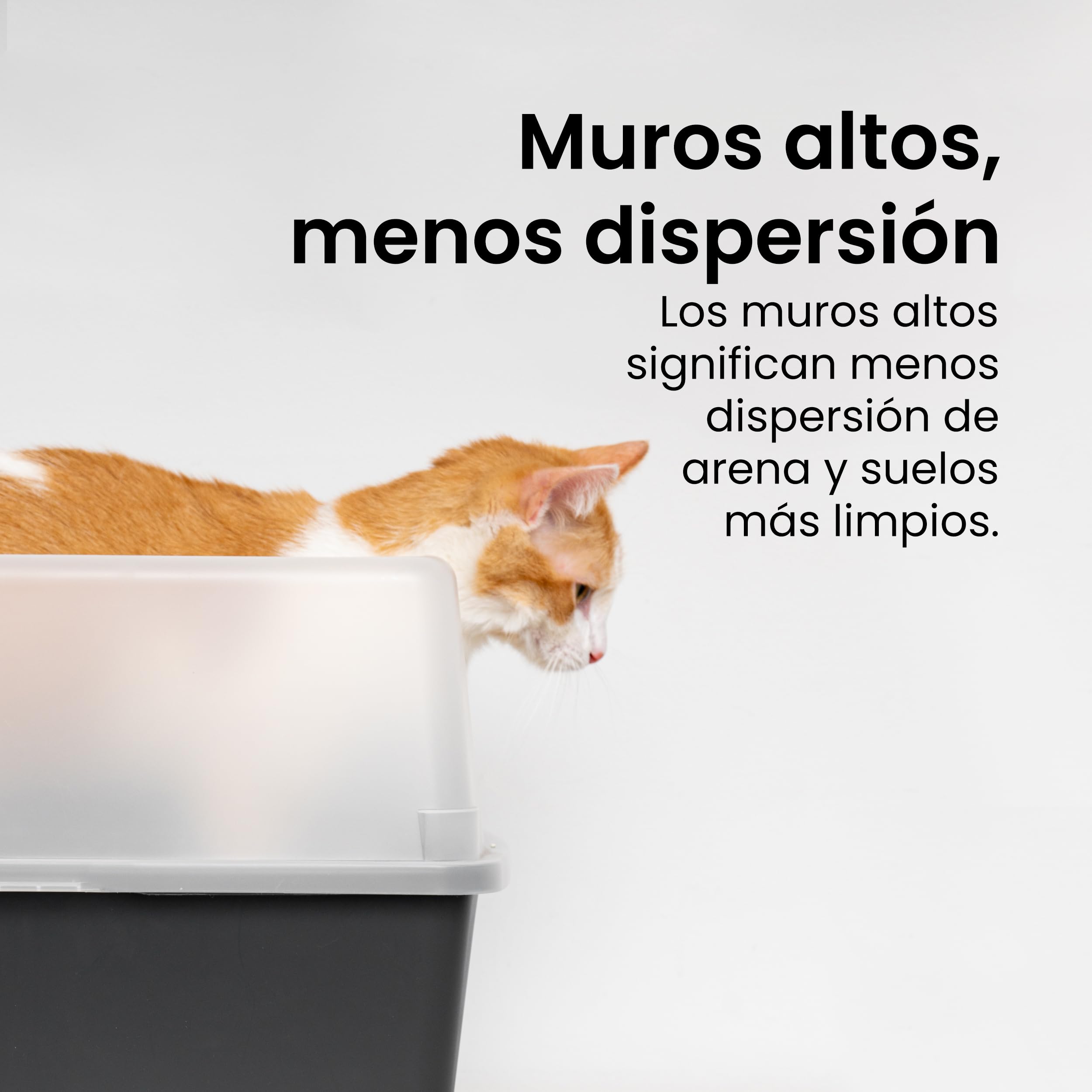Iris Ohyama Arenero Gato con Pala, hasta 7kg, Gris, Caixa de areia para Gatos, Caja, para Gatos Grandes y pequeños, Cagadero, Caixa, WC, Fácil Limpieza, Libre de BPA, Cat Litter Box, CLH-12