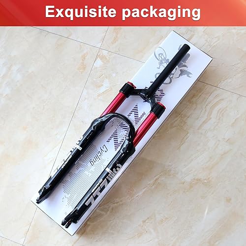 Miniatura 6 de ZTZ 2627.529 pulgadas MTB Dual Air Suspension Hork, 1 18 tubo recto, 4.724 in de viaje, QR 0.354 in × 3.937 in, bloqueo manual, horquilla delantera