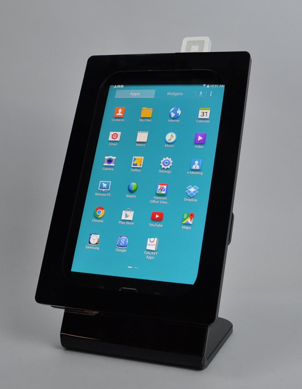 TABcare Compatible Samsung Galaxy TAB A 7" Security Anti-Theft Kit for Kiosk, POS, Store, Show Display (Black Desktop Stand)