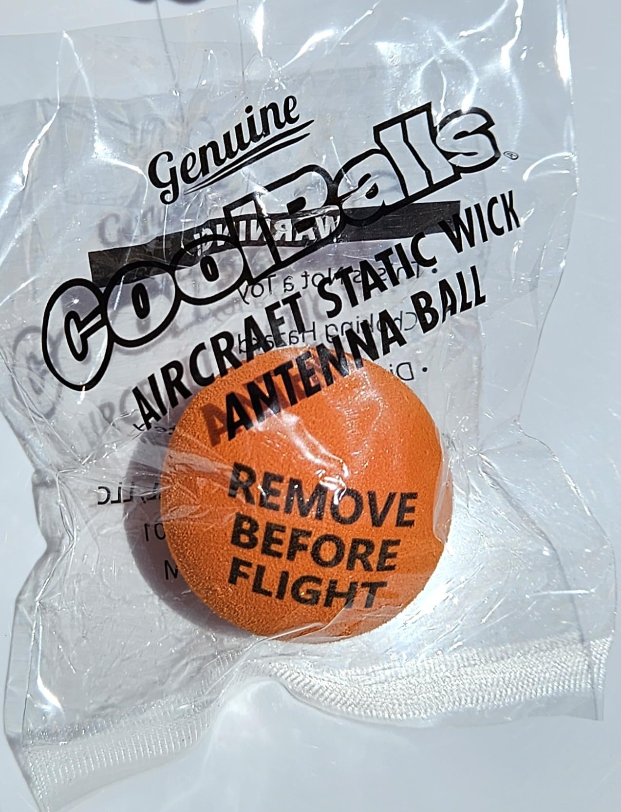 Coolballs® Plain Orange Foam Static Wick Cover Protector Balls for Jet Aviation Airline Airplanes (Printed Remove Before Flight) (1.75