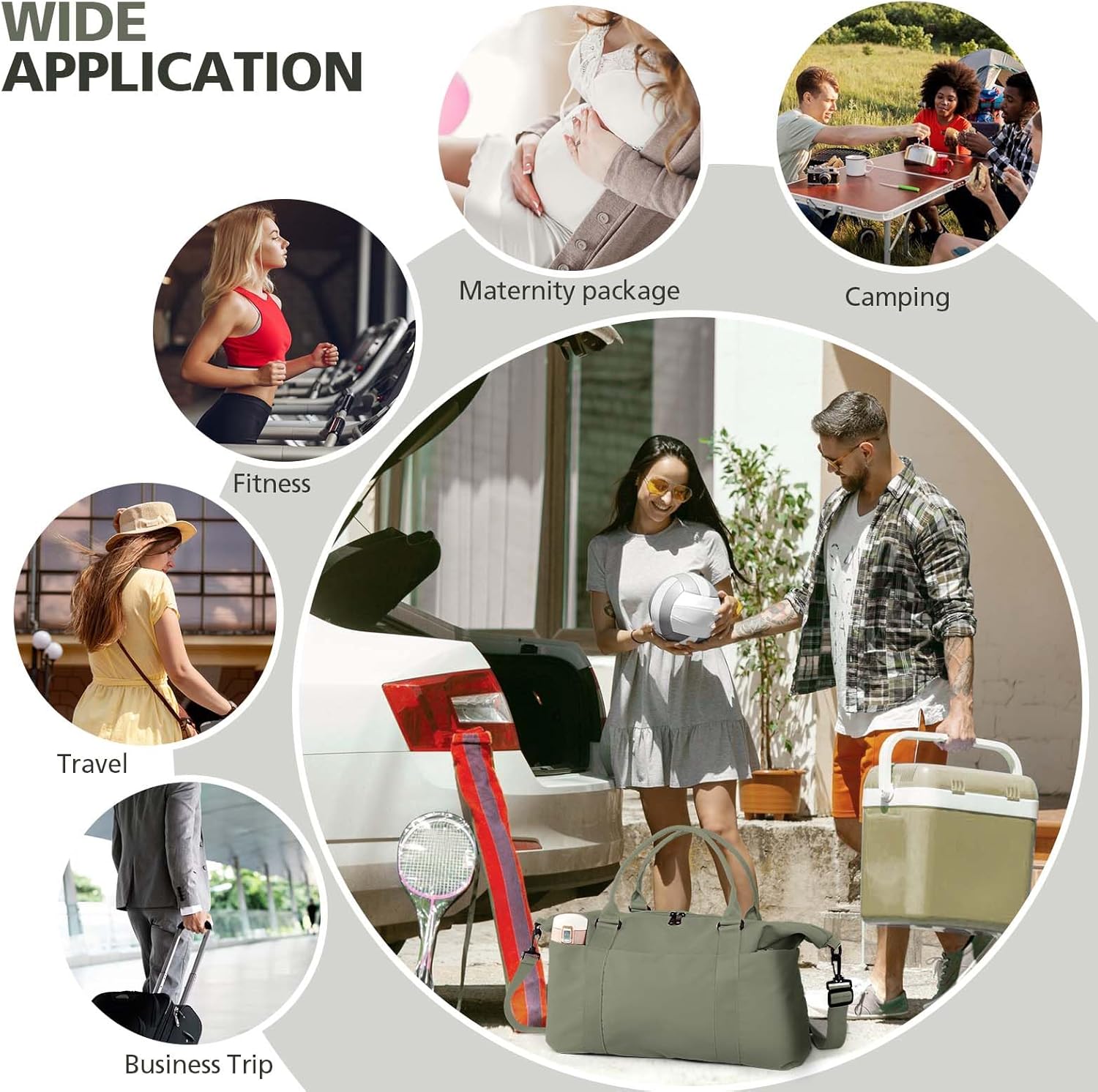 Travel Duffle Bag, Waterproof Weekender Bag Carry On Tote Bags for Women, Travel Essentials Sport Gym Bag for Men, Hospital Bag for Labor and Delivery, Overnight Bag Luggage Bag with Trolley Sleeve - Image 7