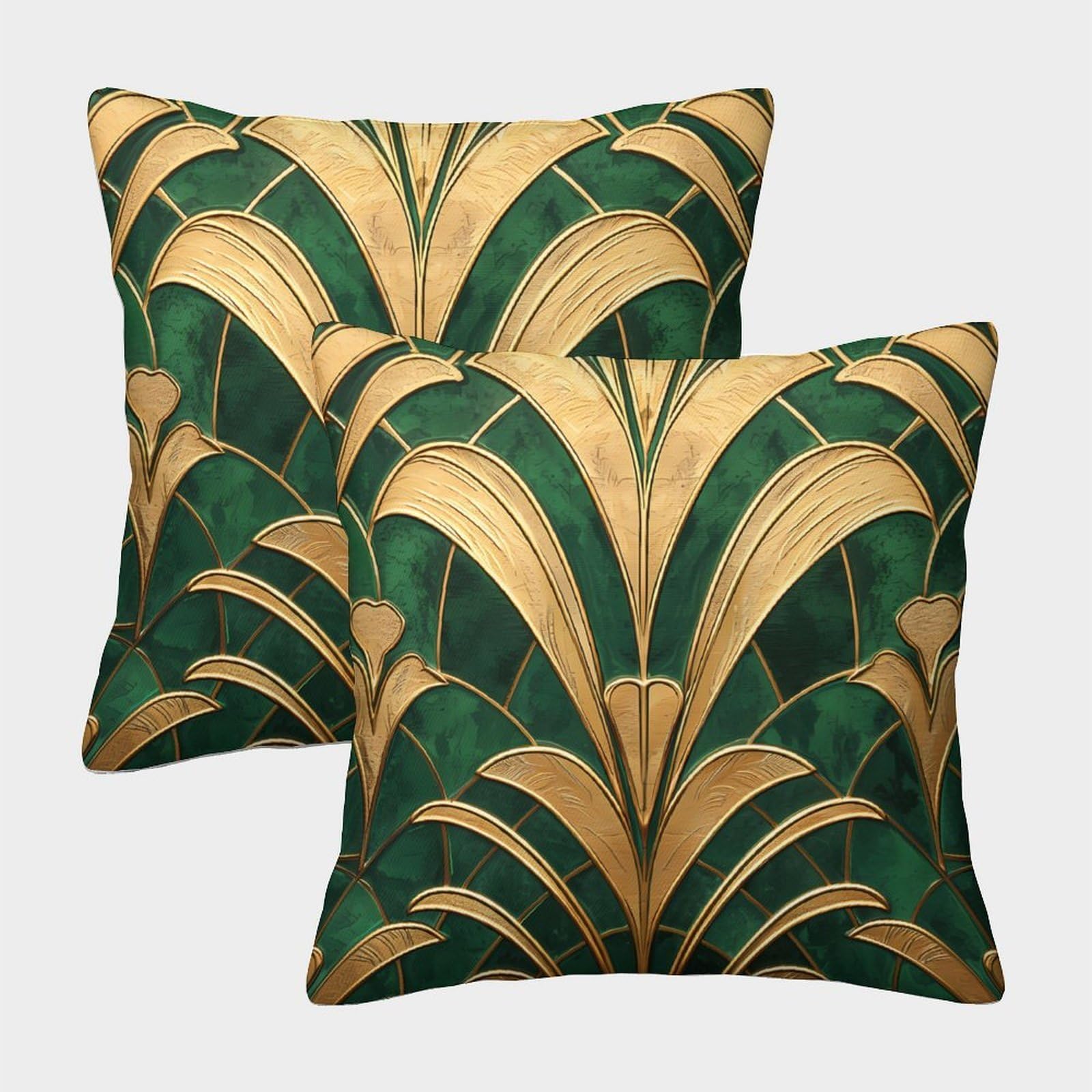 Felasbuid Style-5 Art Deco Design—Luxury Decorative Pattern Pillow Covers 2 Pack Cozy Pillowcases Available All Seasons Cushion Covers Zippered Decor Couch Living Room 45X45cm