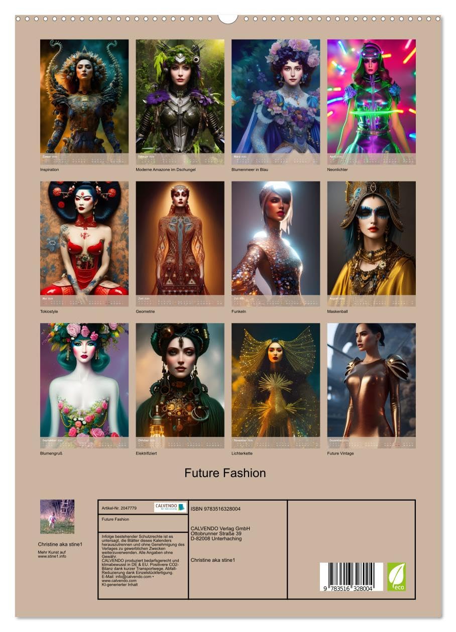 Future Fashion (hochwertiger Premium Wandkalender 2026 DIN A2 hoch), Kunstdruck in Hochglanz: Mode der Zukunft aus der Künstlichen Intelligenz