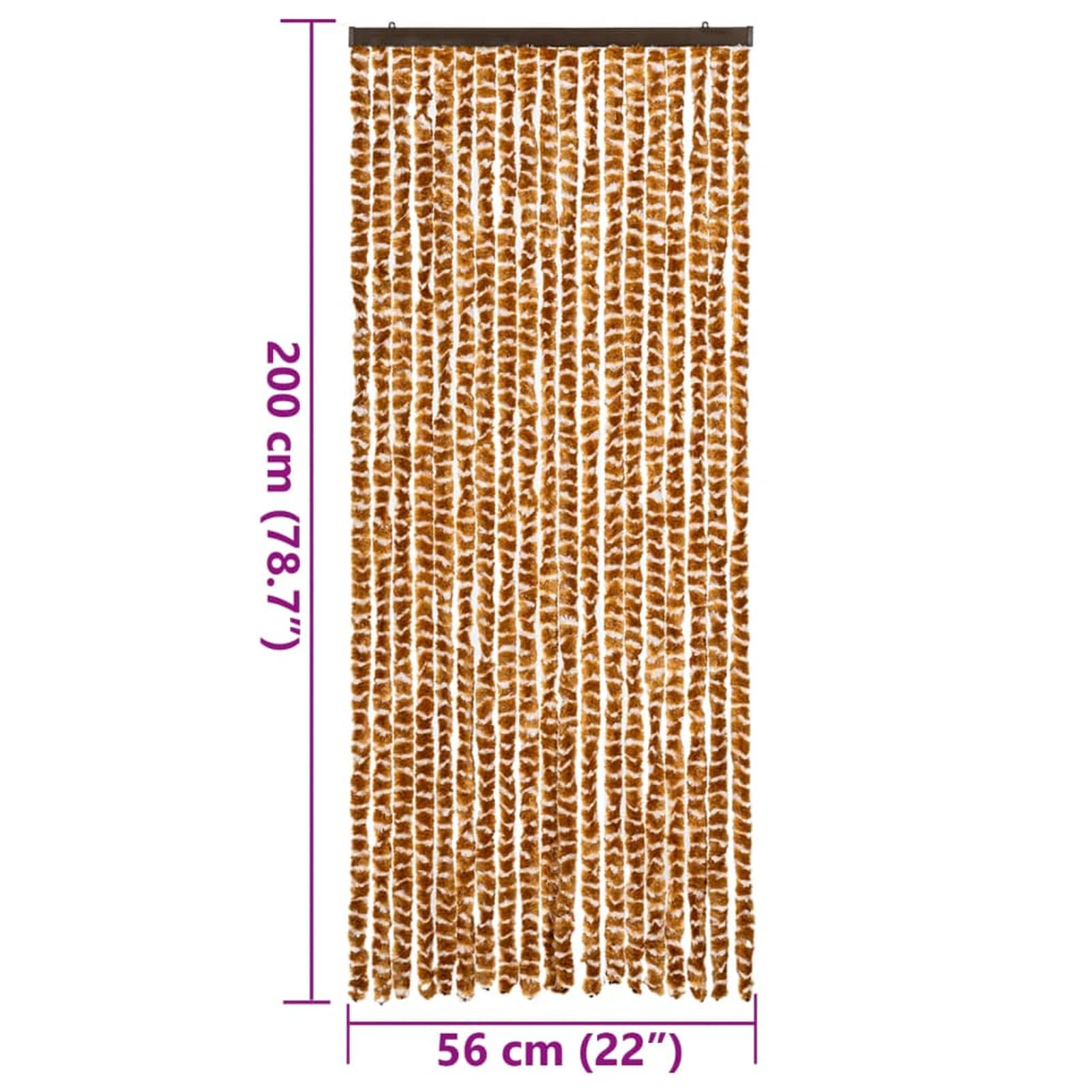 ZEYUAN Tenda Antimosche Ocra e Bianca 56x200 cm in Ciniglia,Tenda Antimosche per Finestre e Porte Leggera Resistente all'Acqua Silenziosa Zanzariera Antiisetti-377399