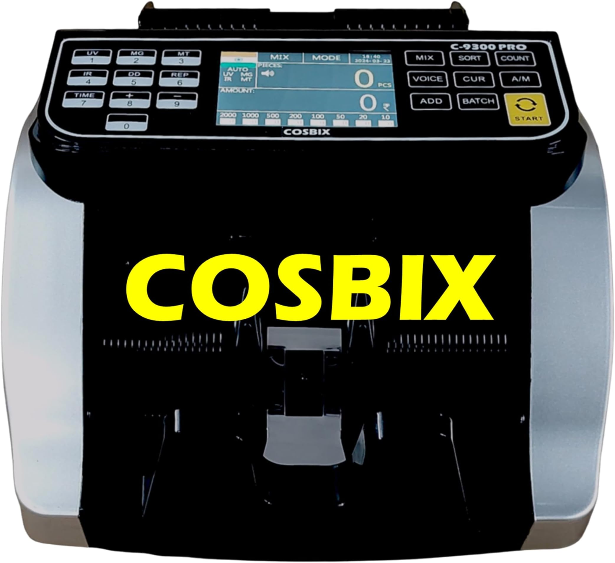 C9300 PRO New Heavy Duty Mixed Note Value Counting Machine l Currency/Cash/Note Counting Machine with Advanced Fake Note Detection l Suitable for Old & New Notes