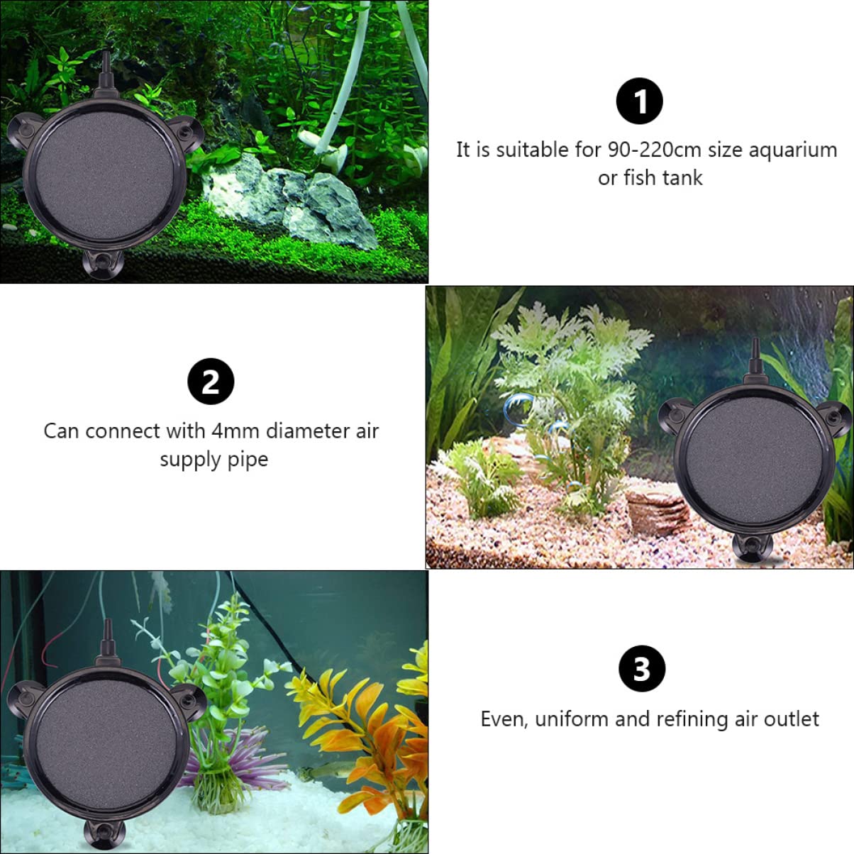 POPETPOP 4piezas Piedra Burbuja Piedra Difusora De Aire para Acuario Ventosa Silenciosa para Peceras Burbujeador para Acuario