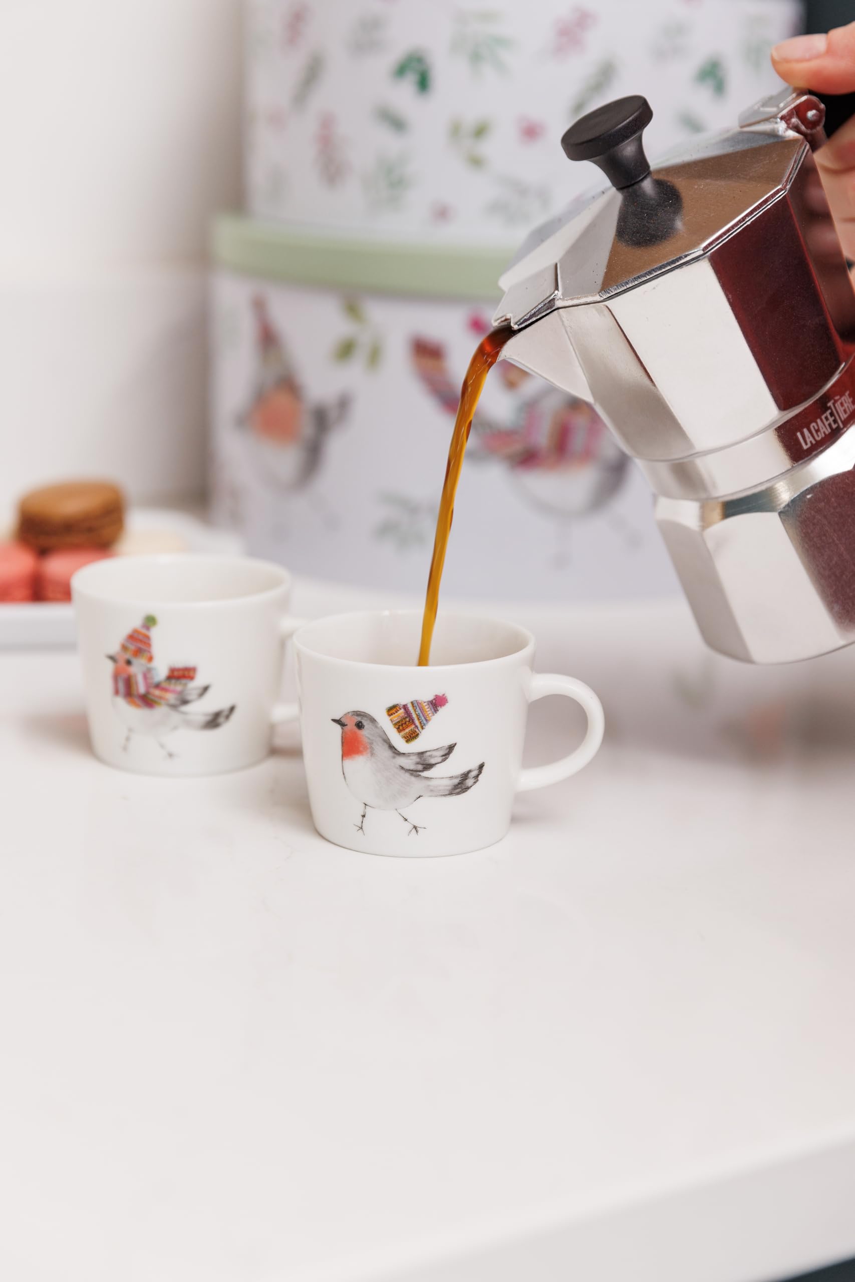 Mikasa Tipperlyhill Robin Filiżanki do espresso, 90 ml, z eleganckiej porcelany, zestaw lub 2 szt., w pudełku prezentowym