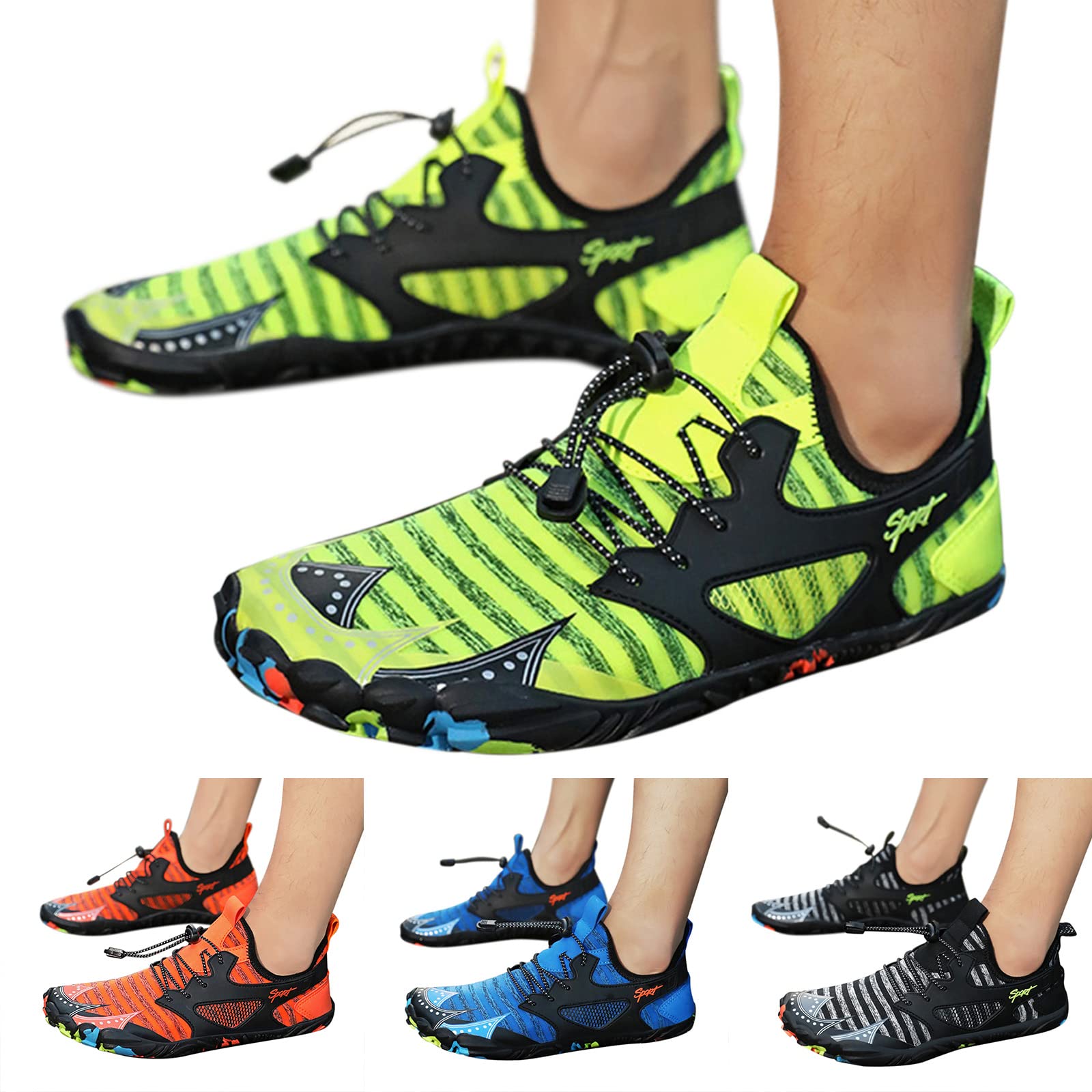 Genérico Zapatos Acuáticos Hombre Verano Zapatos de Agua Hombres de Secado Rápido de Natación y Buceo Senderismo y Rastreo Ligero Elástico con Cordones Deportivos para Hombres