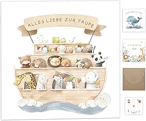 Taufgeschenke für Jungen Mädchen Patenkind, Karte Taufe mit Umschlag ...