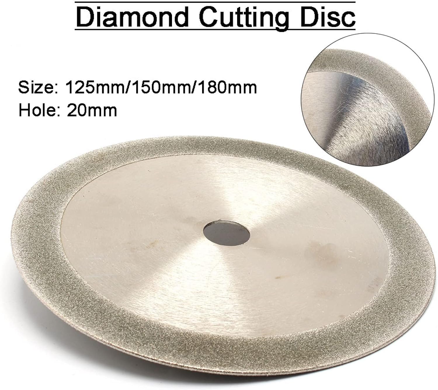 Discos de corte de diamante para amoladora angula Hoja de sierra de vidrio de doble cara de 125/150/180 mm for accesorios de herramientas, pulido de baldosas de cerámica, jade, ágata, 180 mm x 20 mm(1