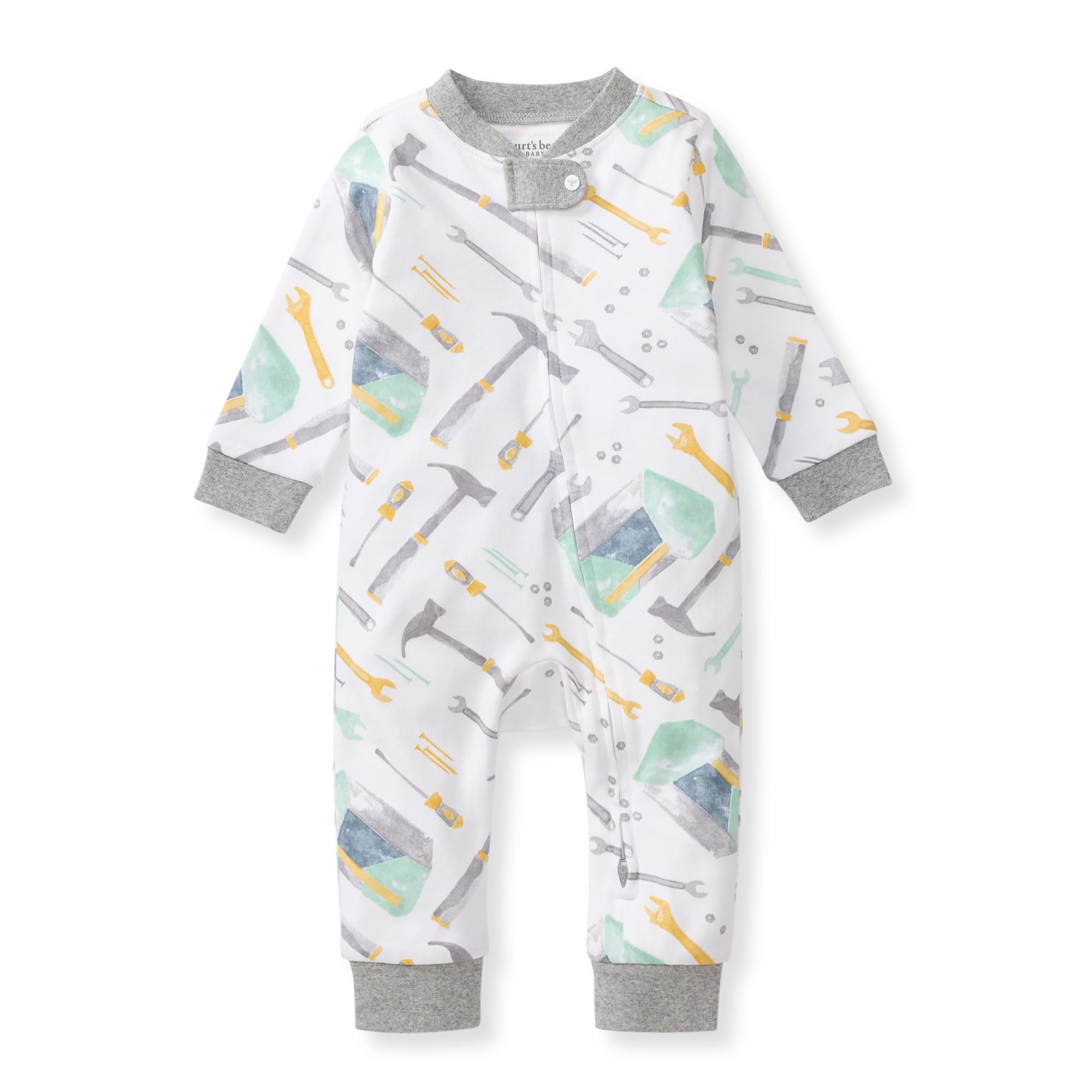 Burts Bees Baby Boys Sleep and Play PJs 100 Organic Cotton One-Piece Zip Front Footless Jumpsuit Pajamas