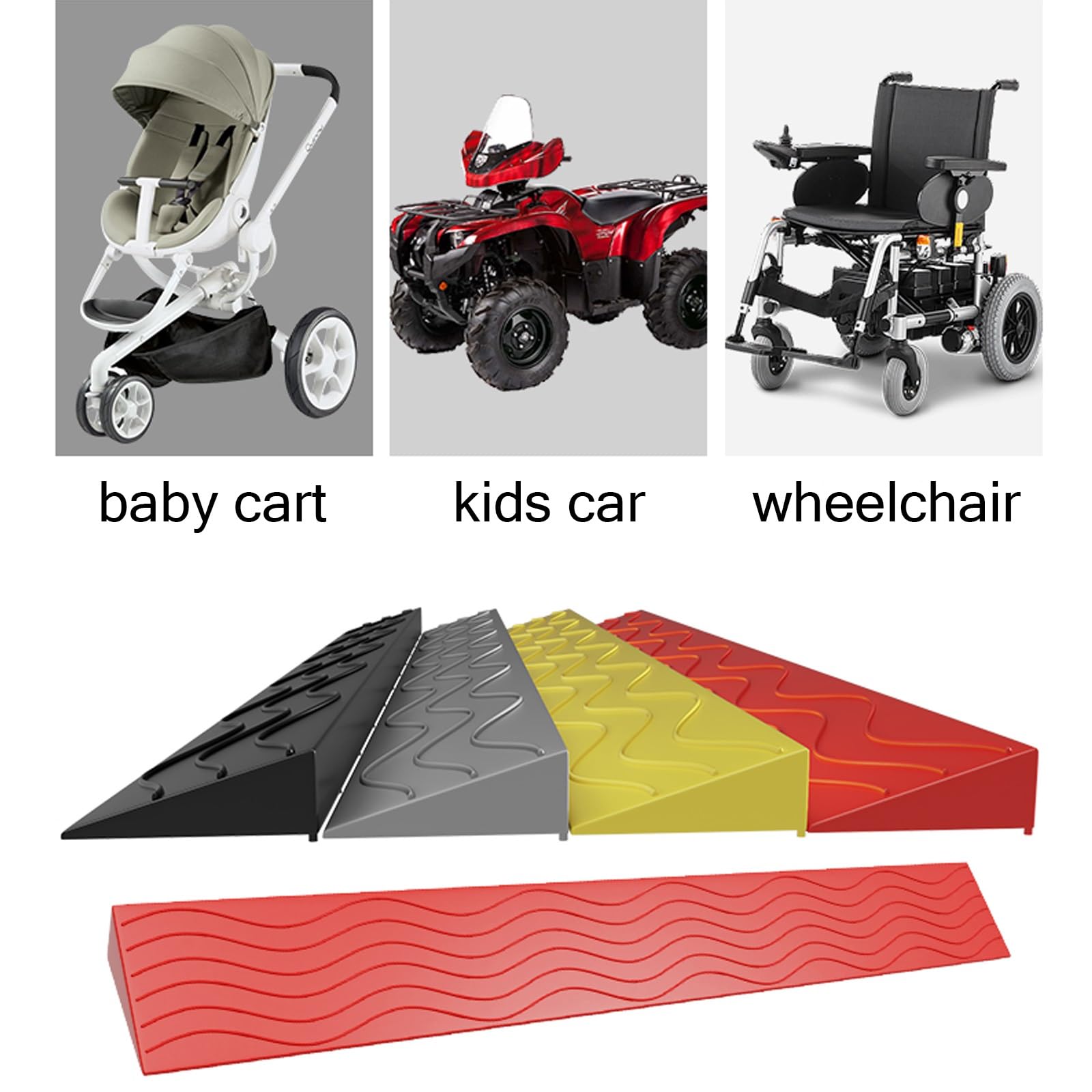 Rampa de umbral para robot de barrido de silla de ruedas, superficie antideslizante y texturizada, ideal para puertas, escaleras, escalones, bordillos, rampa de elevación